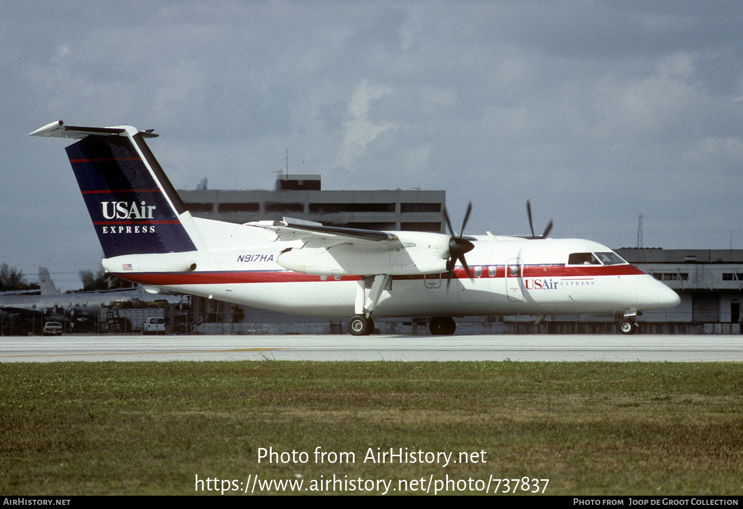 Aircraft Photo of N917HA | De Havilland Canada DHC-8-102 Dash 8 | USAir Express | AirHistory.net #737837