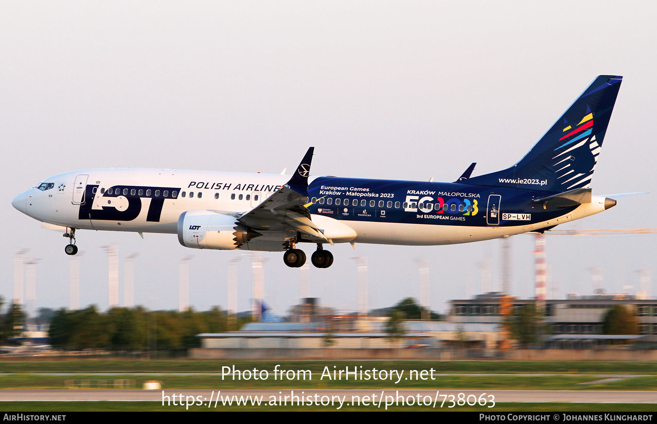 Aircraft Photo of SP-LVH | Boeing 737-8 Max 8 | LOT Polish Airlines - Polskie Linie Lotnicze | AirHistory.net #738063