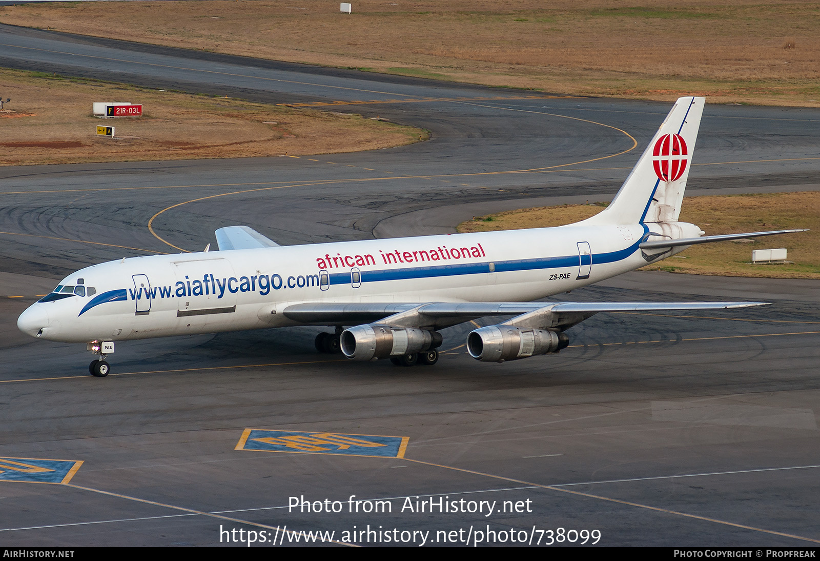 Aircraft Photo of ZS-PAE | McDonnell Douglas DC-8-54AF Jet Trader | African International Airways | AirHistory.net #738099