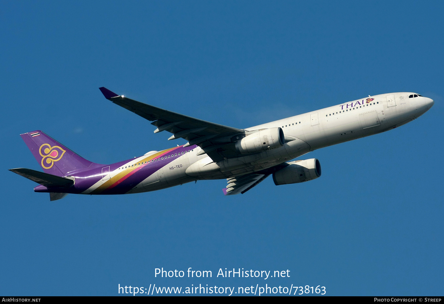 Aircraft Photo of HS-TEO | Airbus A330-343 | Thai Airways International | AirHistory.net #738163