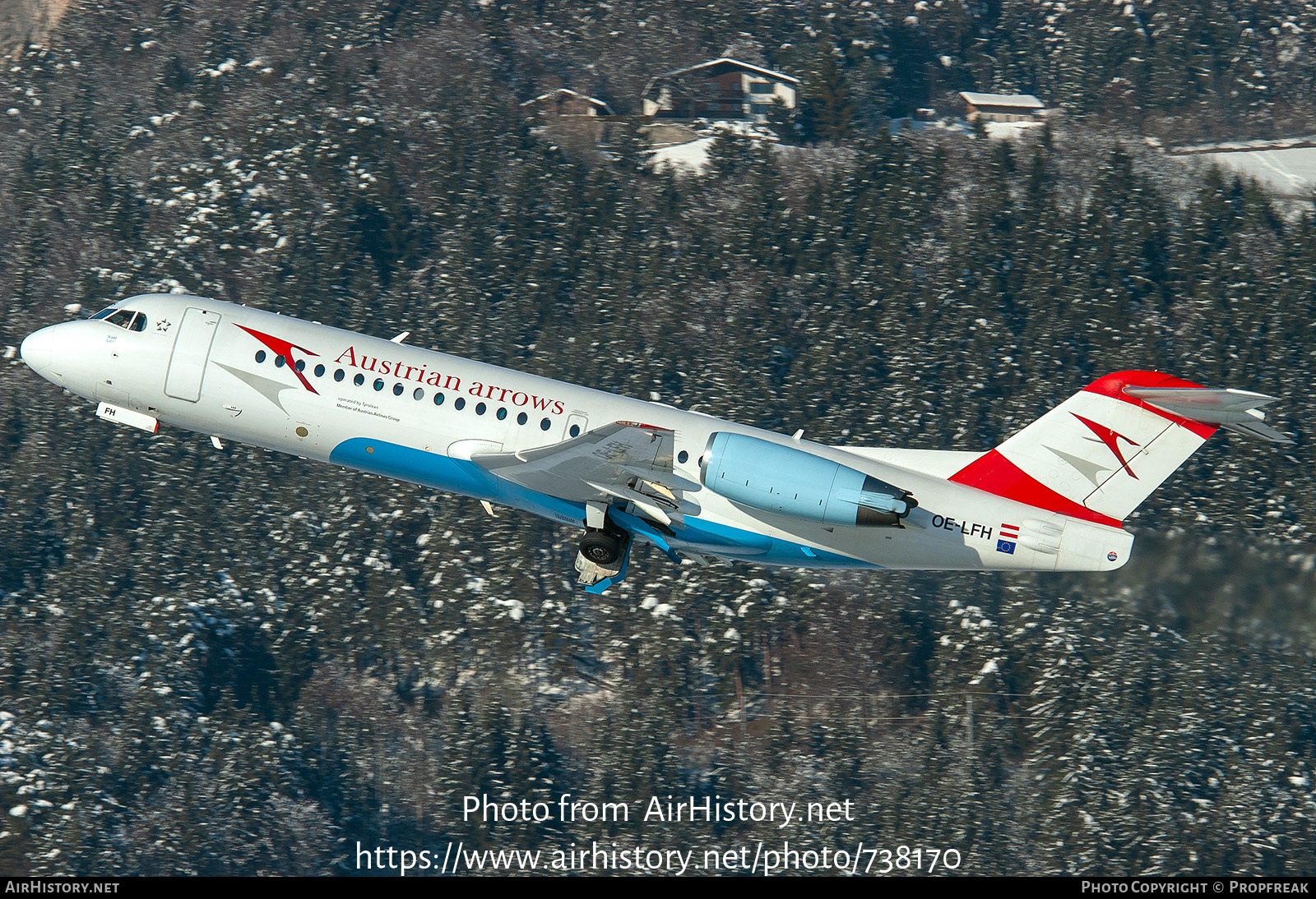 Aircraft Photo of OE-LFH | Fokker 70 (F28-0070) | Austrian Arrows | AirHistory.net #738170