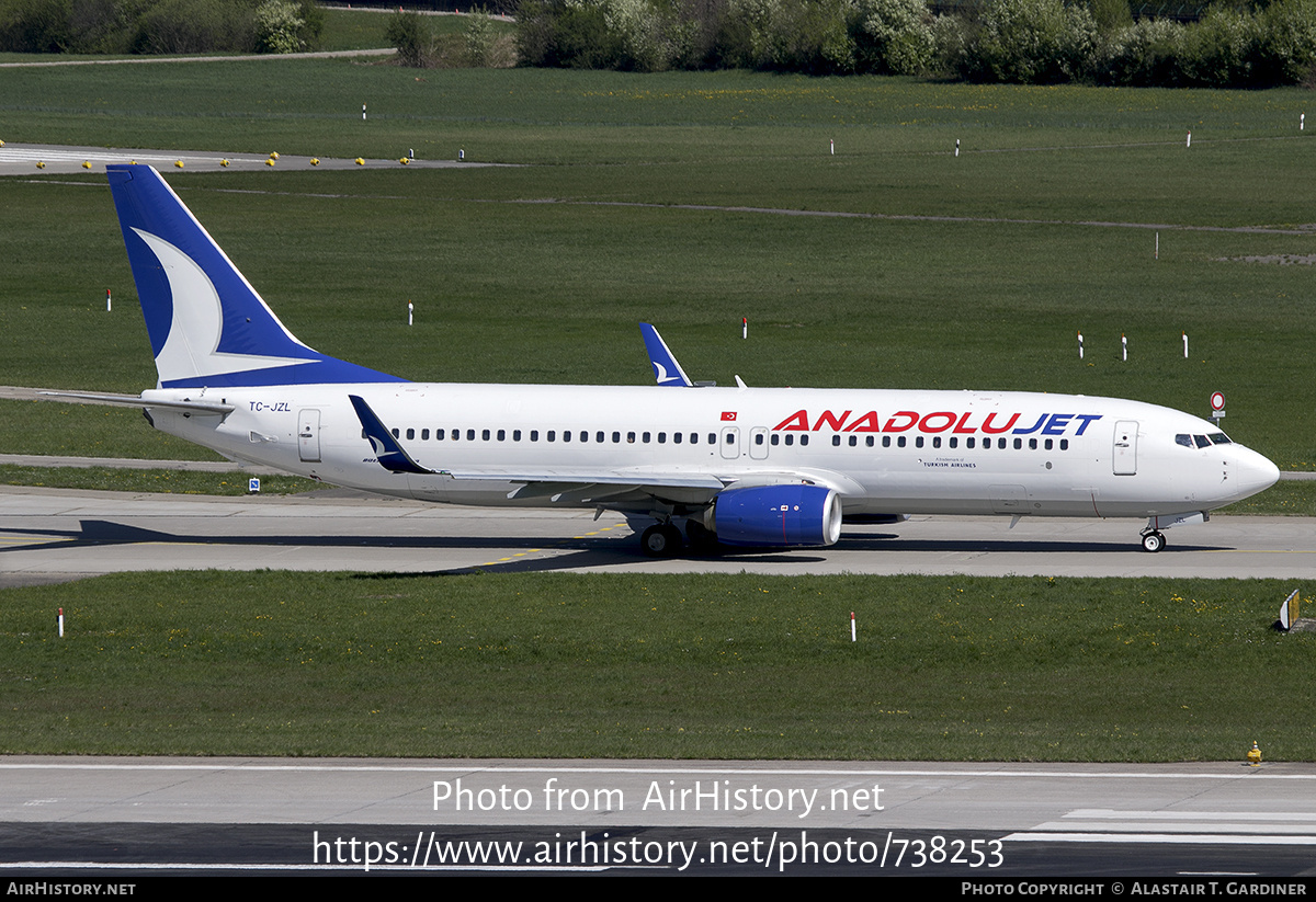 Aircraft Photo of TC-JZL | Boeing 737-8AS | AnadoluJet | AirHistory.net #738253