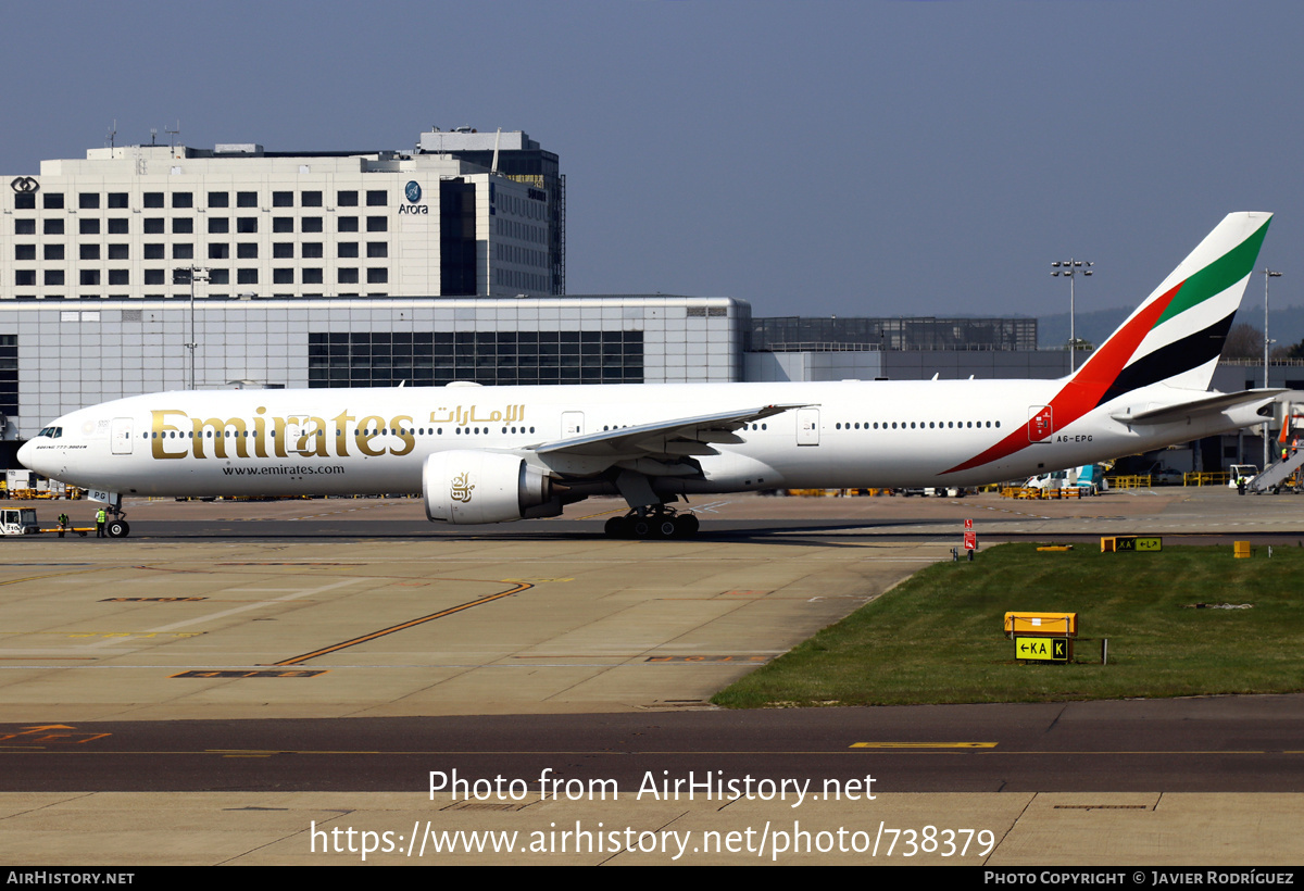 Aircraft Photo of A6-EPG | Boeing 777-31H/ER | Emirates | AirHistory.net #738379