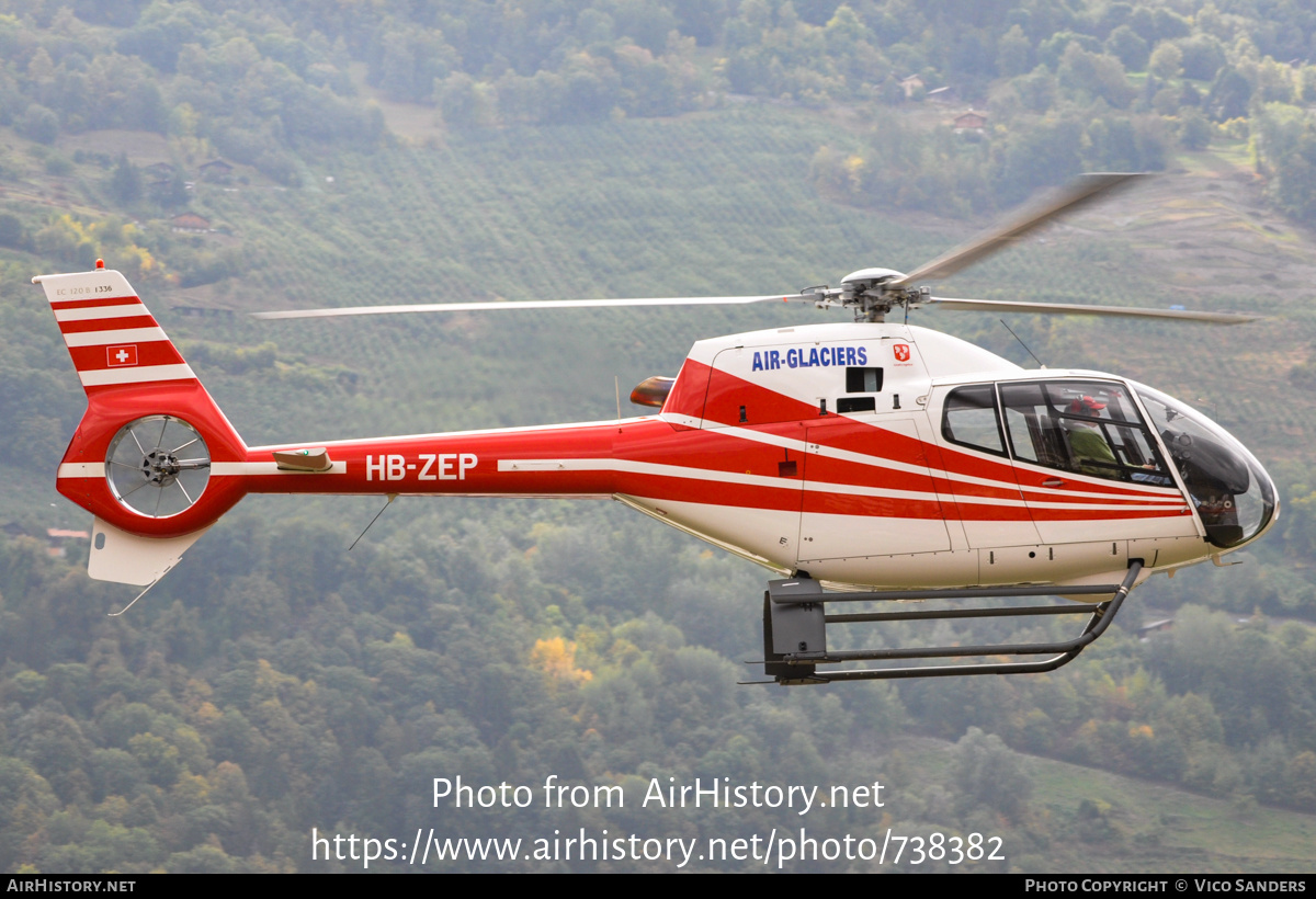 Aircraft Photo of HB-ZEP | Eurocopter EC-120B Colibri | Air Glaciers | AirHistory.net #738382