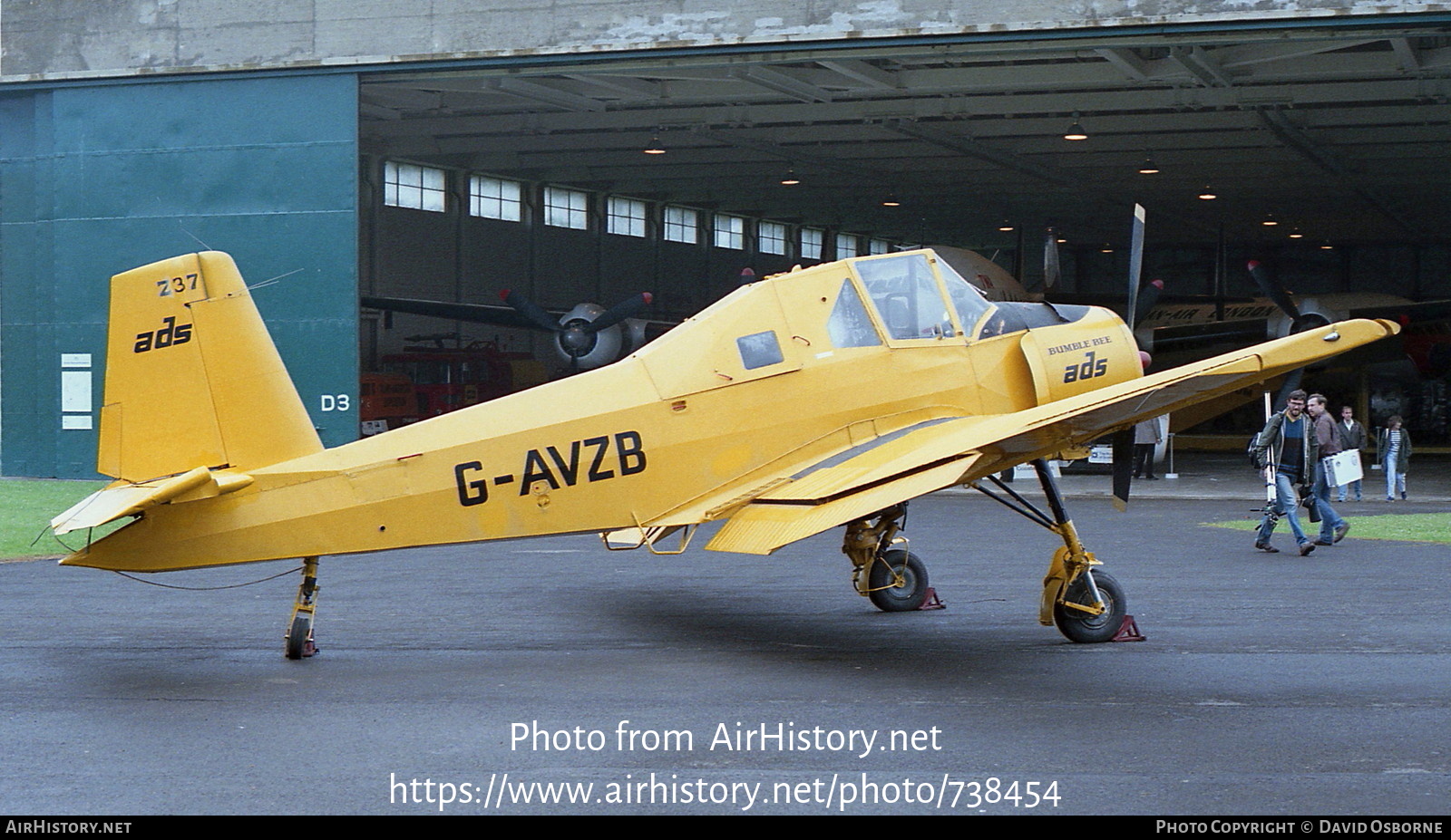 Aircraft Photo of G-AVZB | Zlin Z-37 Cmelak | ADS Aerial | AirHistory.net #738454