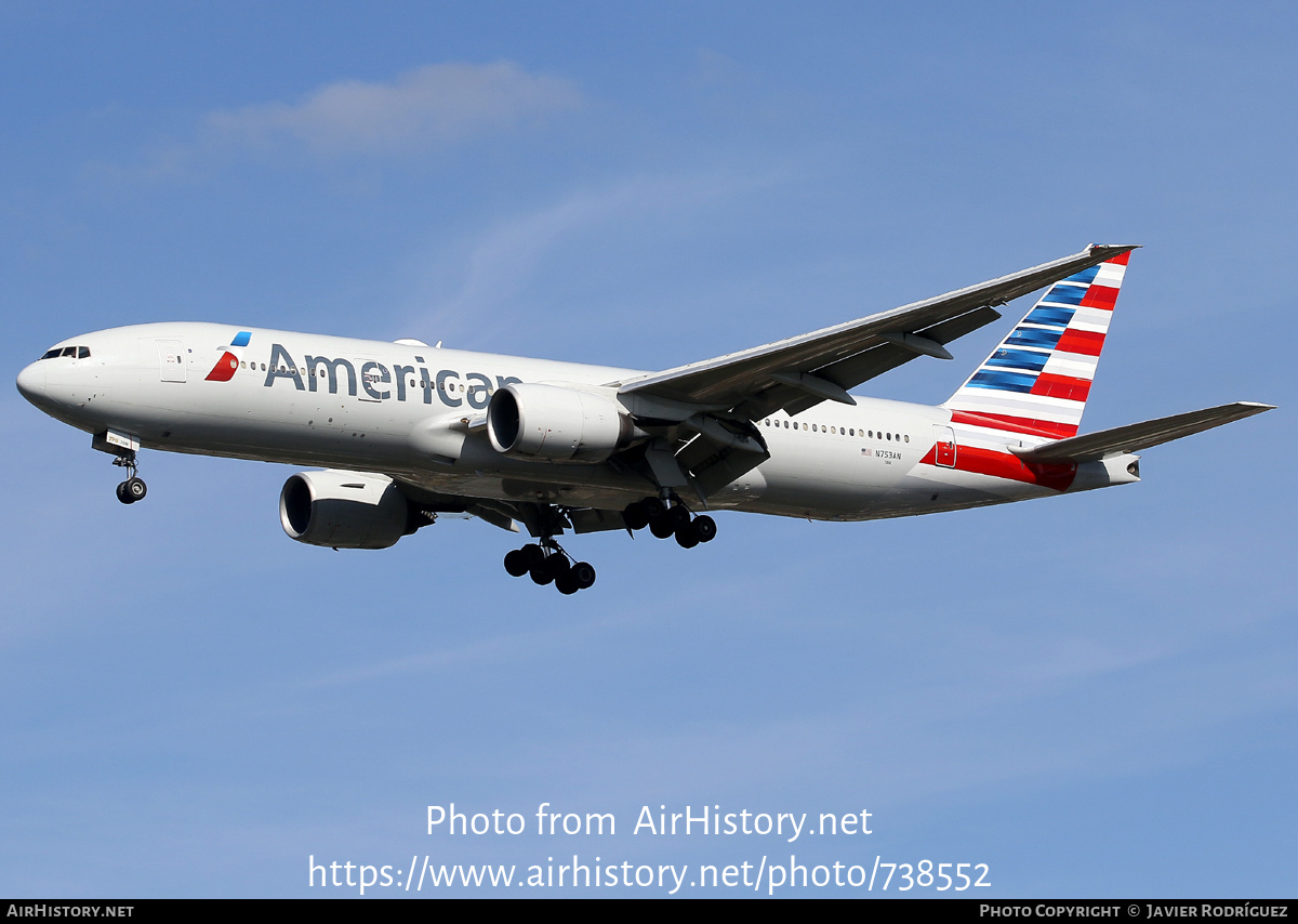 Aircraft Photo of N753AN | Boeing 777-223/ER | American Airlines | AirHistory.net #738552