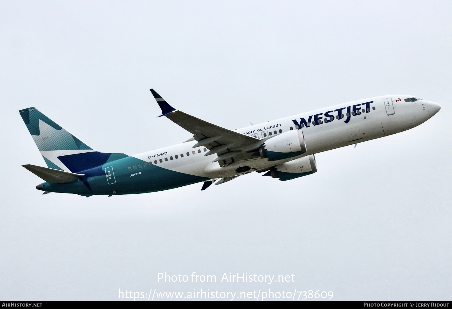 Aircraft Photo of C-FNWD | Boeing 737-8 Max 8 | WestJet | AirHistory.net #738609