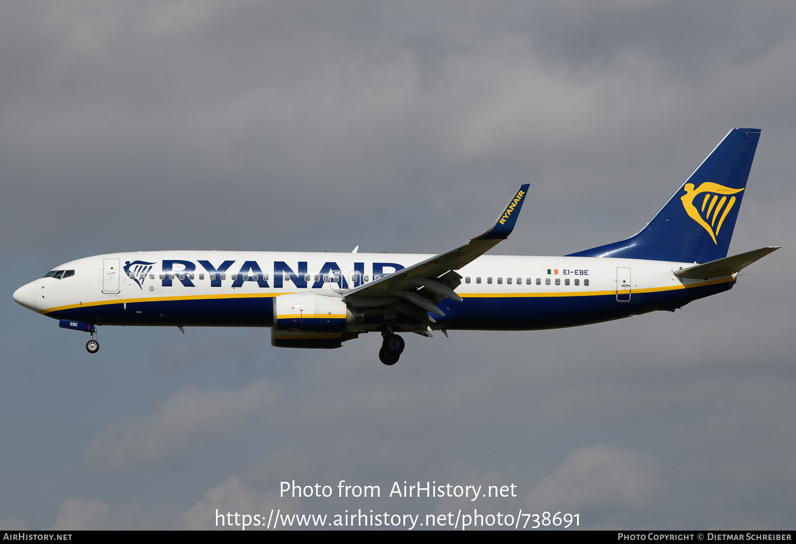 Aircraft Photo of EI-EBE | Boeing 737-8AS | Ryanair | AirHistory.net #738691