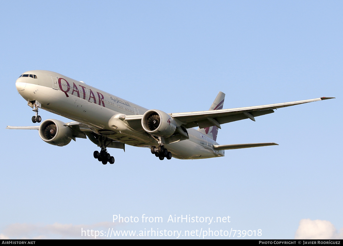 Aircraft Photo of A7-BEF | Boeing 777-3DZ/ER | Qatar Airways | AirHistory.net #739018