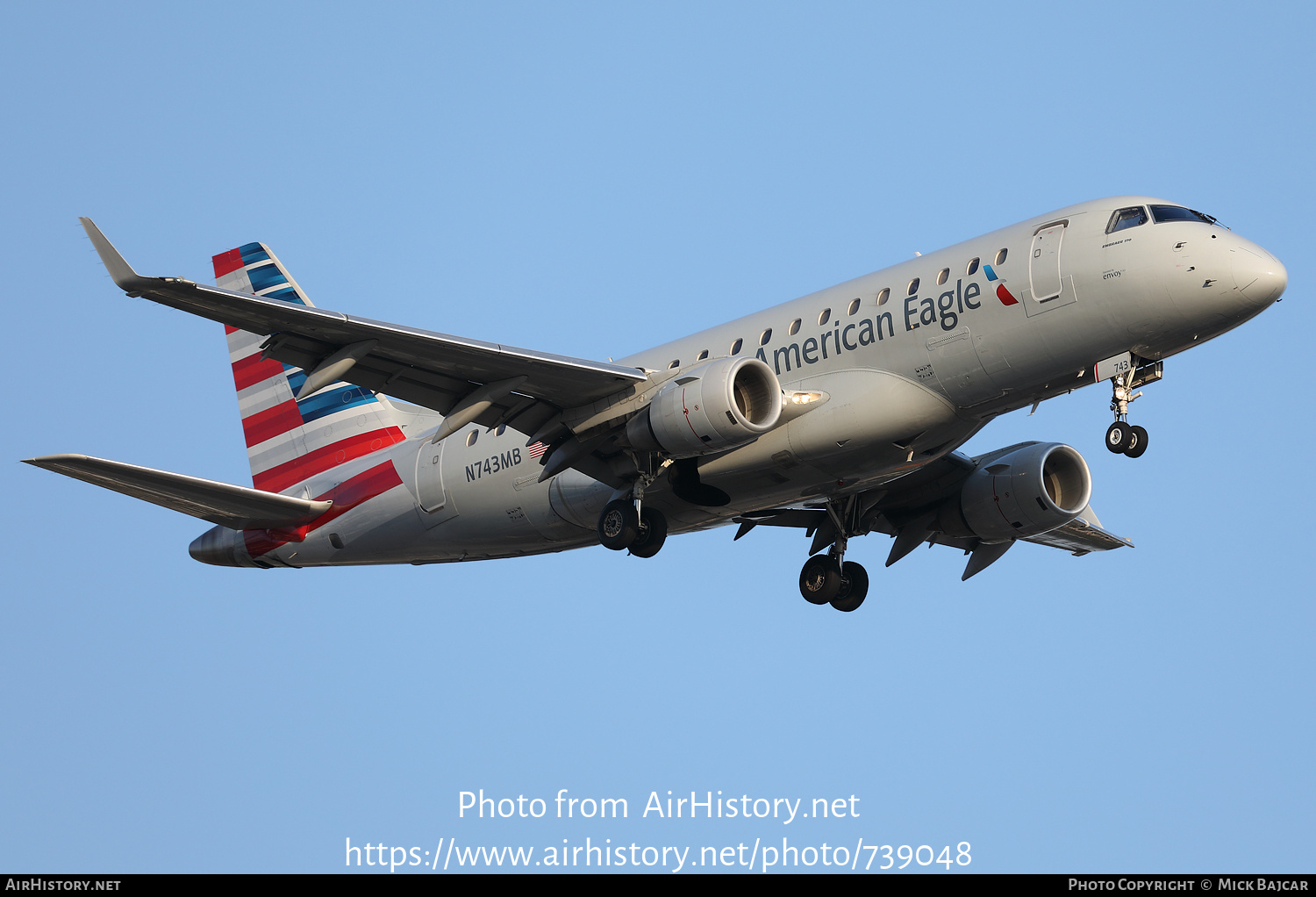 Aircraft Photo of N743MB | Embraer 170SU (ERJ-170-100SU) | American Eagle | AirHistory.net #739048