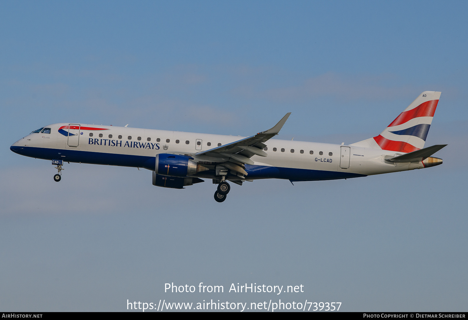 Aircraft Photo of G-LCAD | Embraer 190SR (ERJ-190-100SR) | British Airways | AirHistory.net #739357