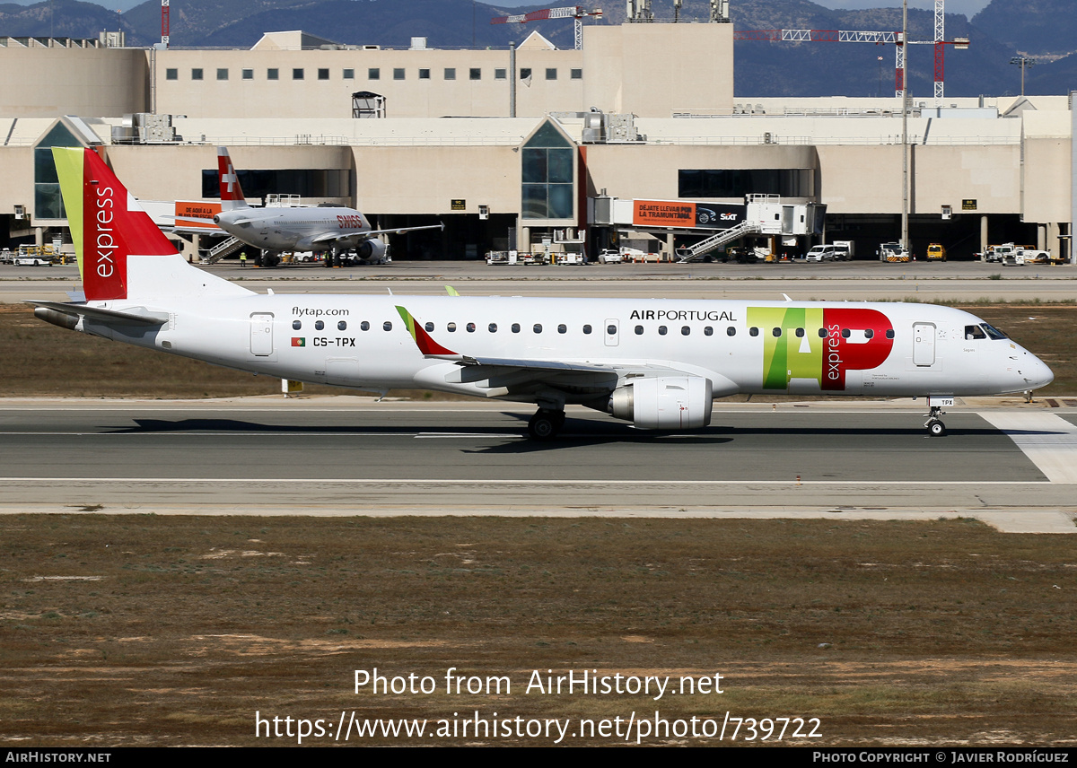 Aircraft Photo of CS-TPX | Embraer 190AR (ERJ-190-100IGW) | TAP Air Portugal Express | AirHistory.net #739722