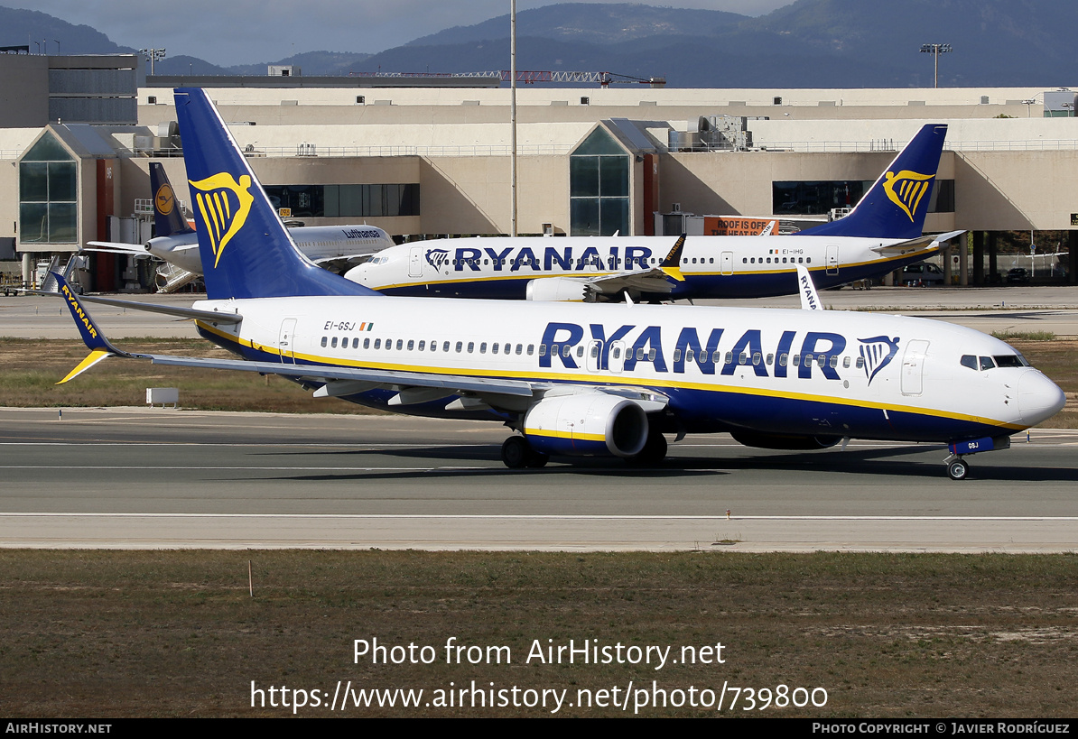 Aircraft Photo of EI-GSJ | Boeing 737-800 | Ryanair | AirHistory.net #739800