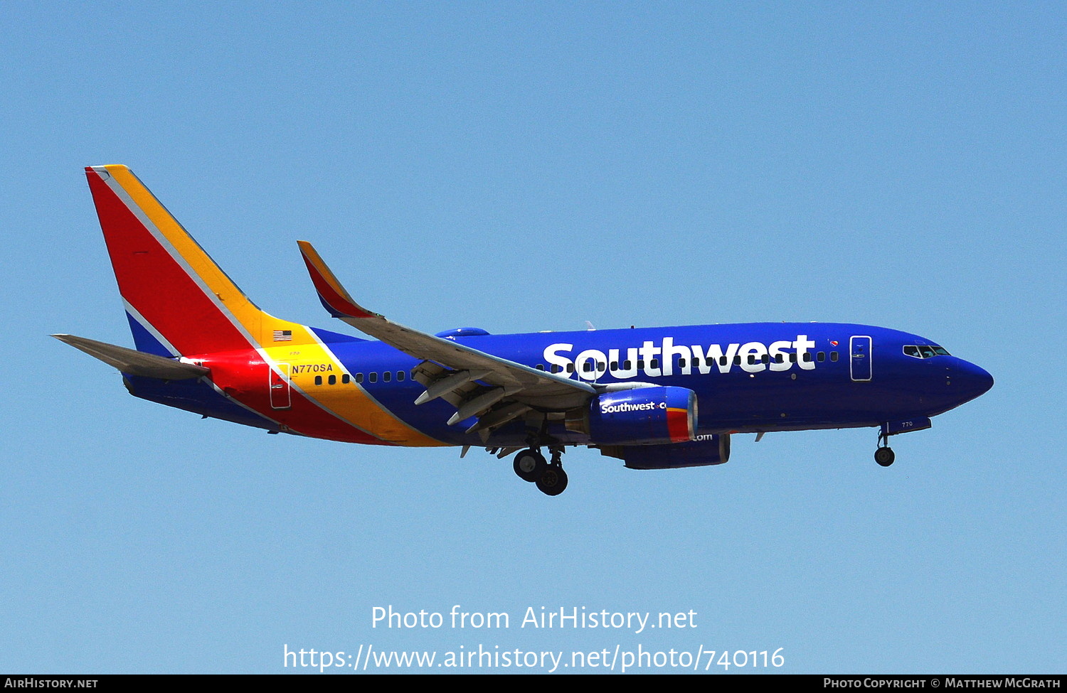 Aircraft Photo of N770SA | Boeing 737-7H4 | Southwest Airlines | AirHistory.net #740116