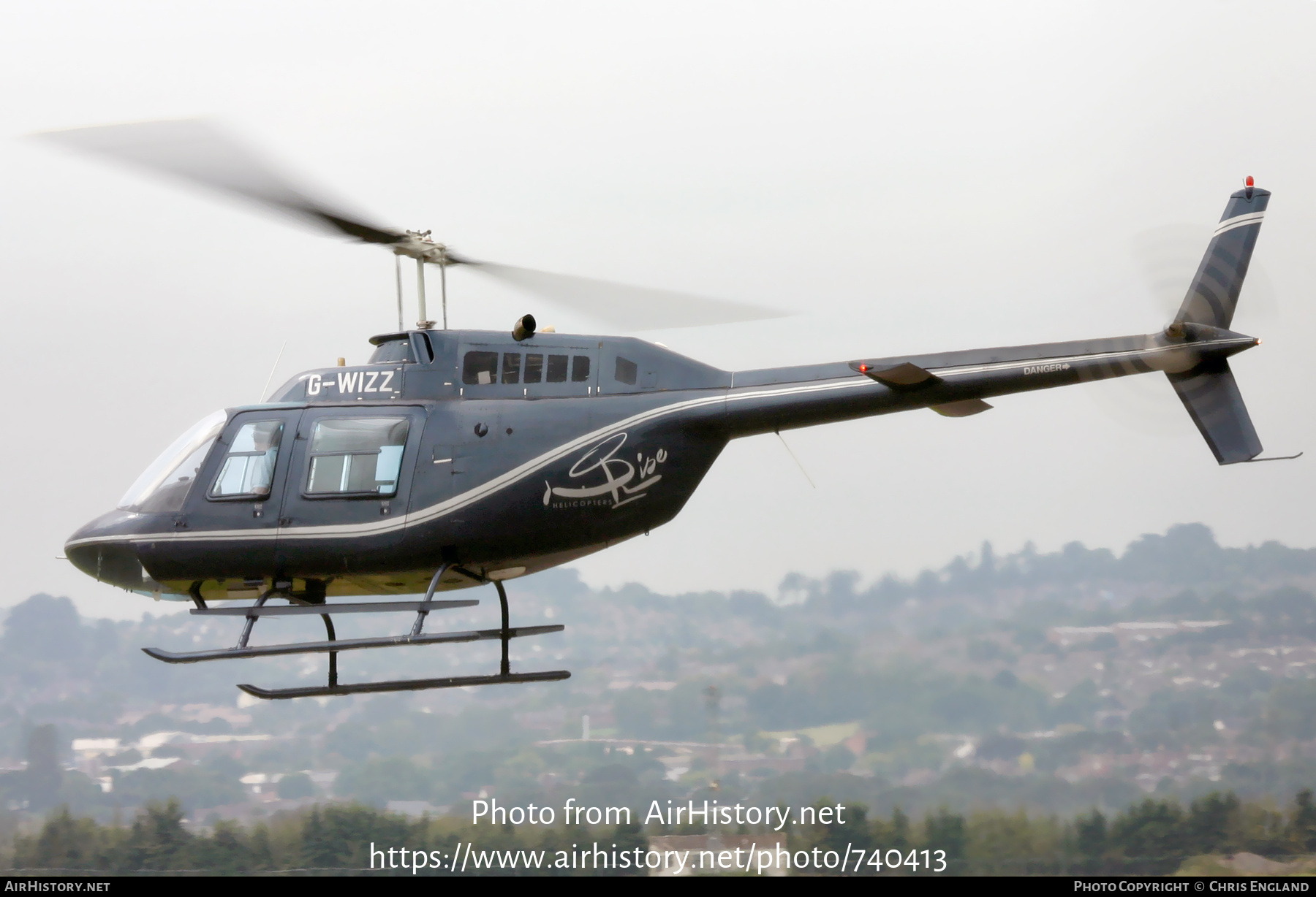 Aircraft Photo of G-WIZZ | Bell AB-206B JetRanger II | Rise Helicopters | AirHistory.net #740413