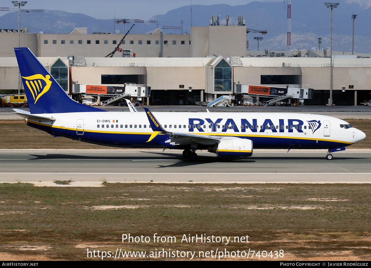 Aircraft Photo of EI-DWS | Boeing 737-8AS | Ryanair | AirHistory.net #740438