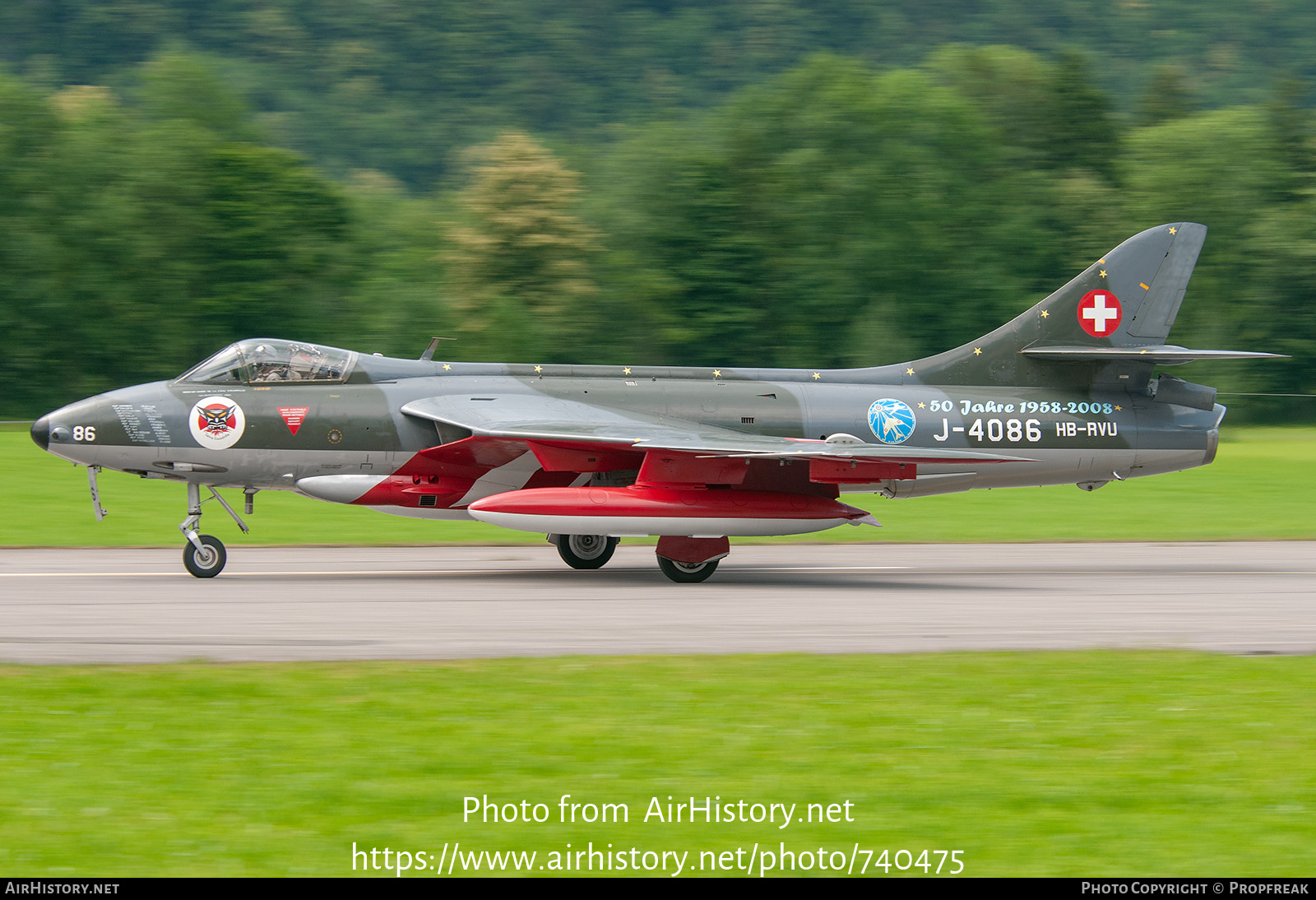 Aircraft Photo of HB-RVU | Hawker Hunter F58 | Switzerland - Air Force | AirHistory.net #740475