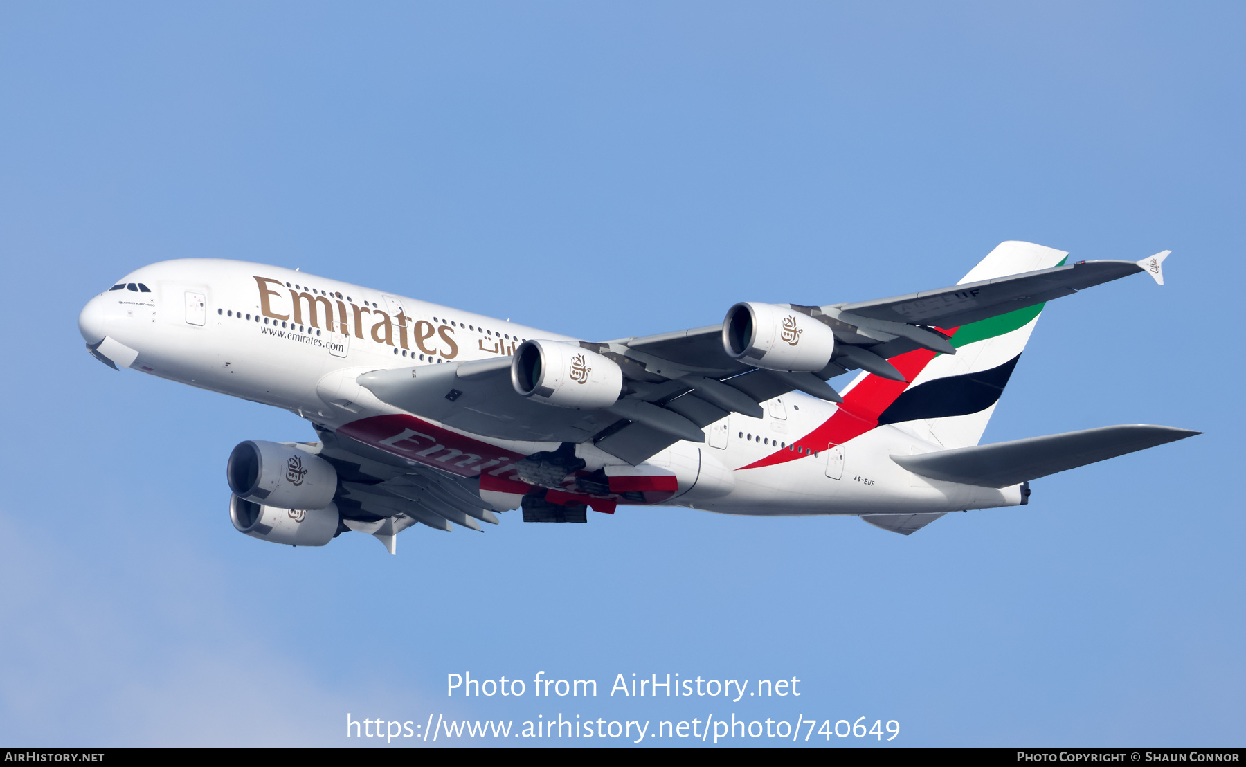 Aircraft Photo of A6-EUF | Airbus A380-861 | Emirates | AirHistory.net #740649