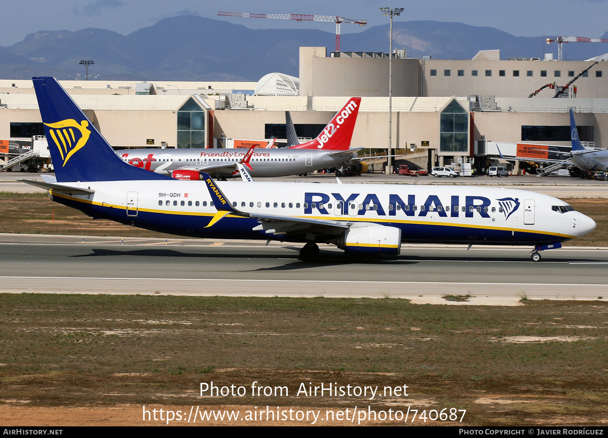 Aircraft Photo of 9H-QDH | Boeing 737-800 | Ryanair | AirHistory.net #740687