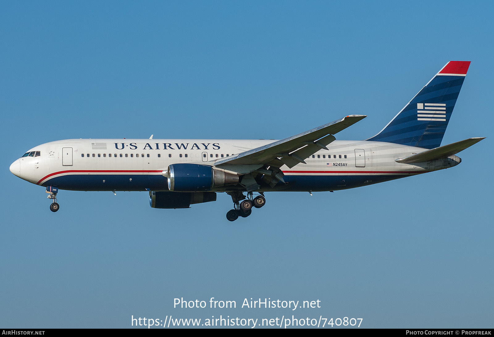 Aircraft Photo of N245AY | Boeing 767-201/ER | US Airways | AirHistory.net #740807