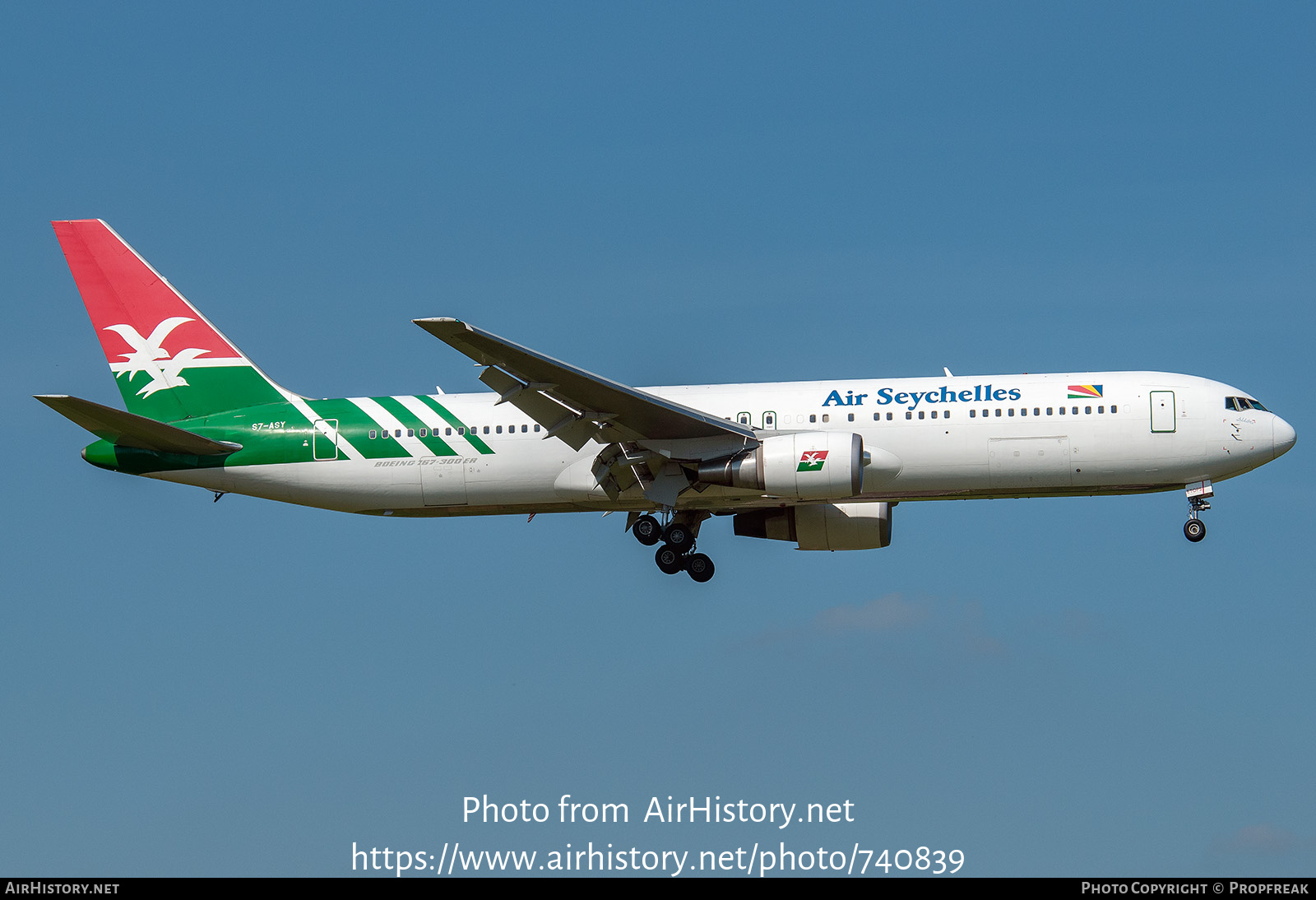 Aircraft Photo of S7-ASY | Boeing 767-3Q8/ER | Air Seychelles | AirHistory.net #740839