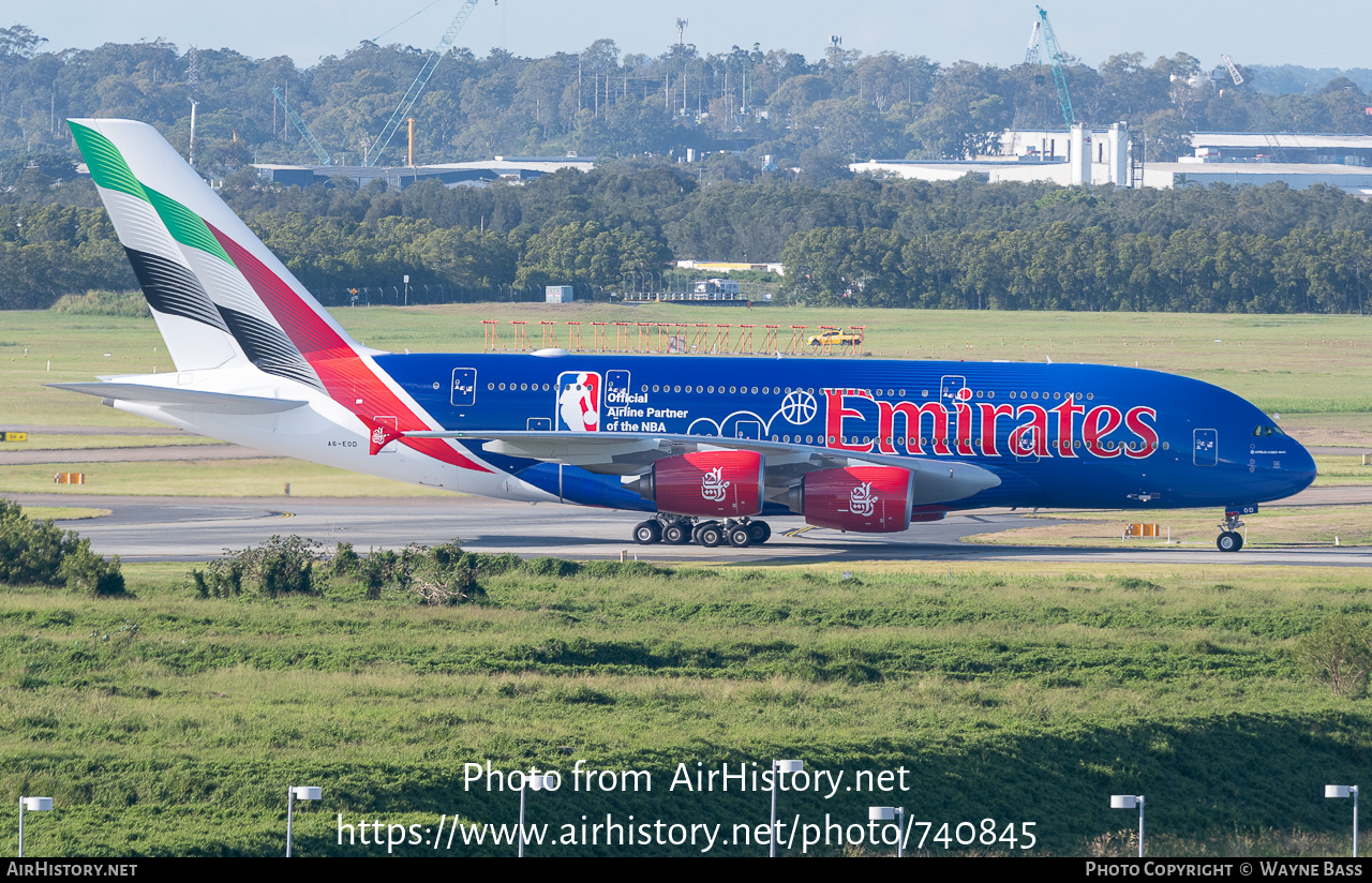 Aircraft Photo of A6-EOD | Airbus A380-861 | Emirates | AirHistory.net #740845