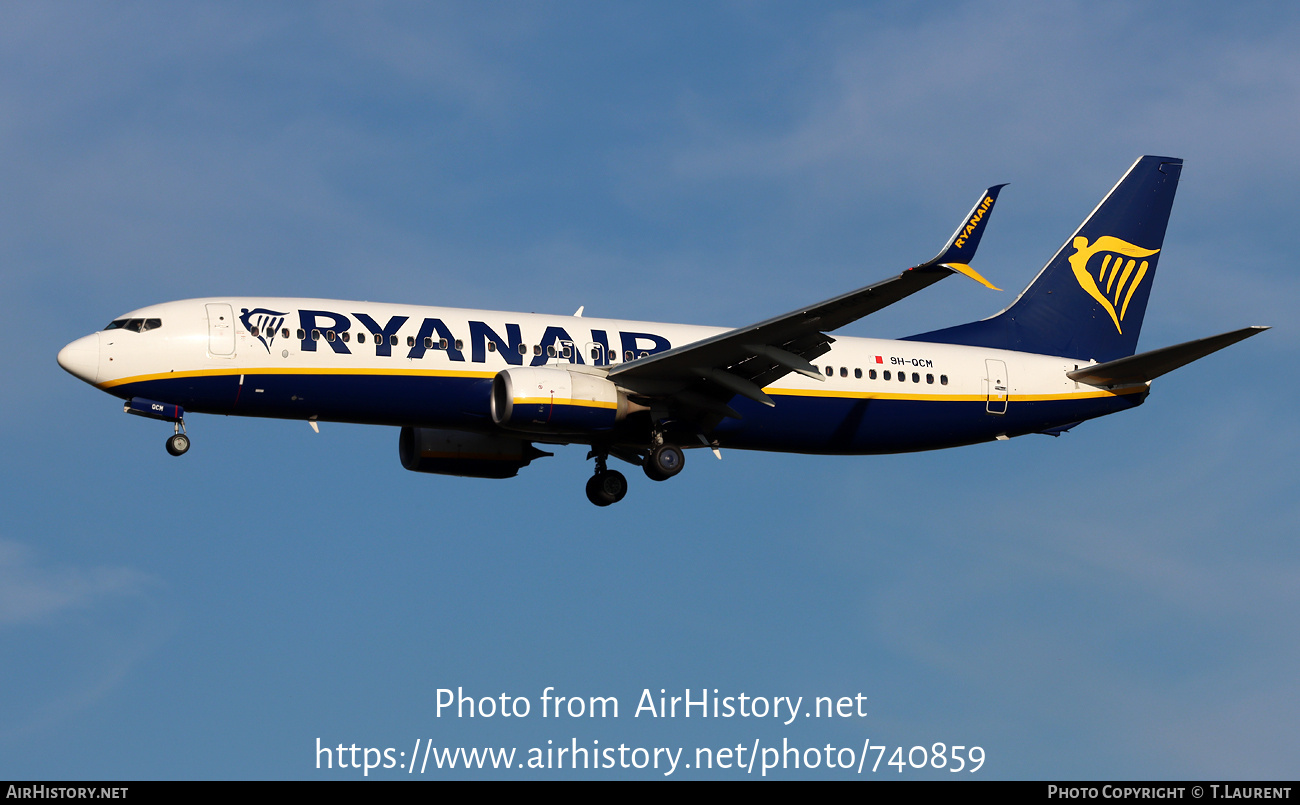 Aircraft Photo of 9H-QCM | Boeing 737-8AS | Ryanair | AirHistory.net #740859