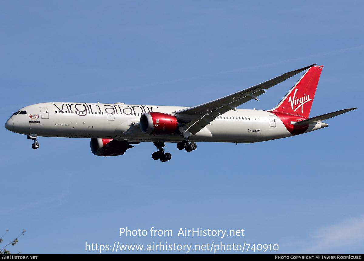 Aircraft Photo of G-VBOW | Boeing 787-9 Dreamliner | Virgin Atlantic Airways | AirHistory.net #740910