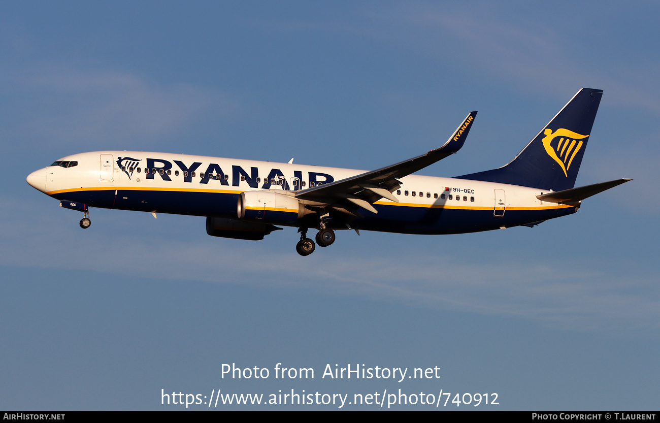 Aircraft Photo of 9H-QEC | Boeing 737-800 | Ryanair | AirHistory.net #740912