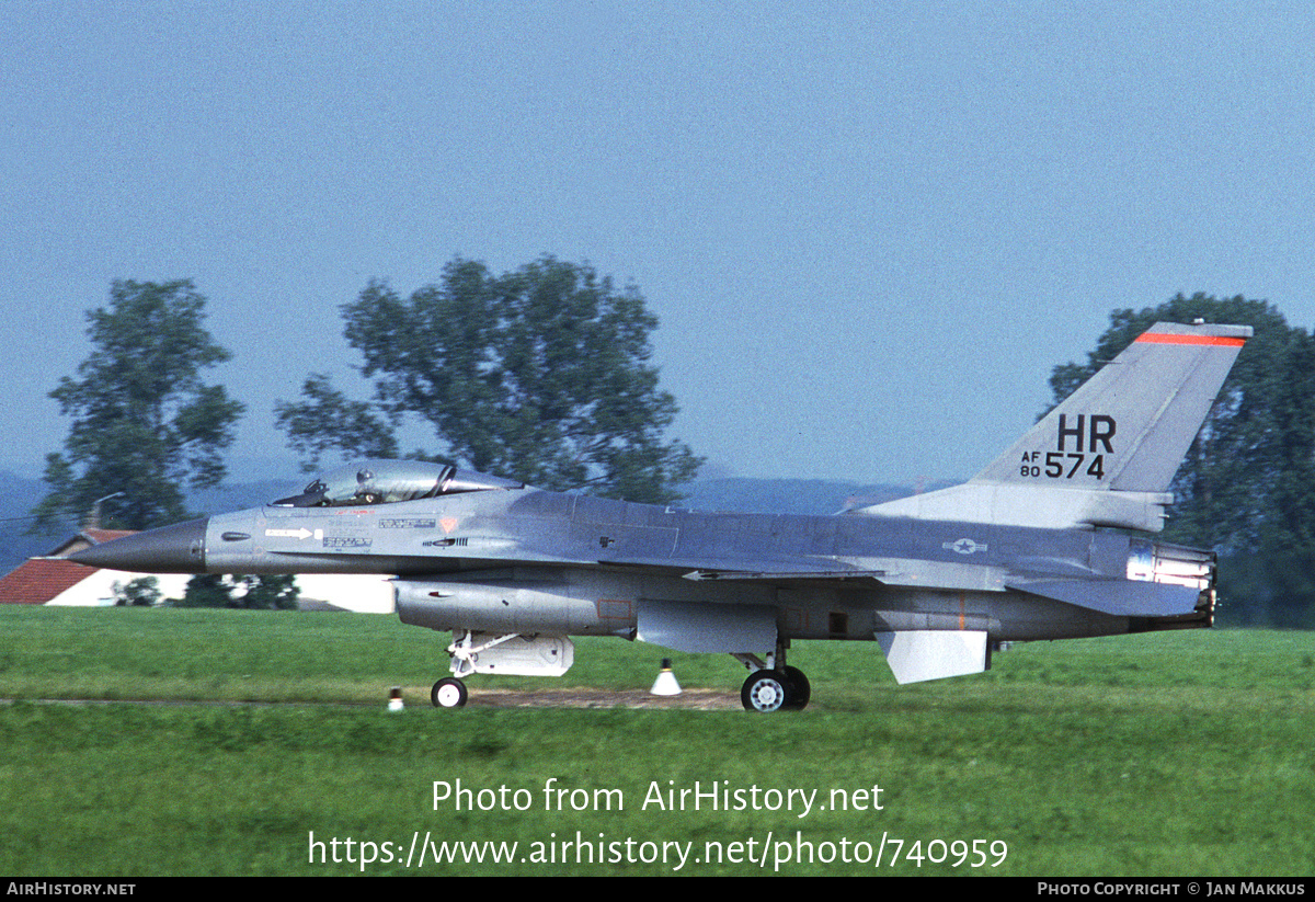 Aircraft Photo of 80-0574 / AF80-574 | General Dynamics F-16A Fighting Falcon | USA - Air Force | AirHistory.net #740959