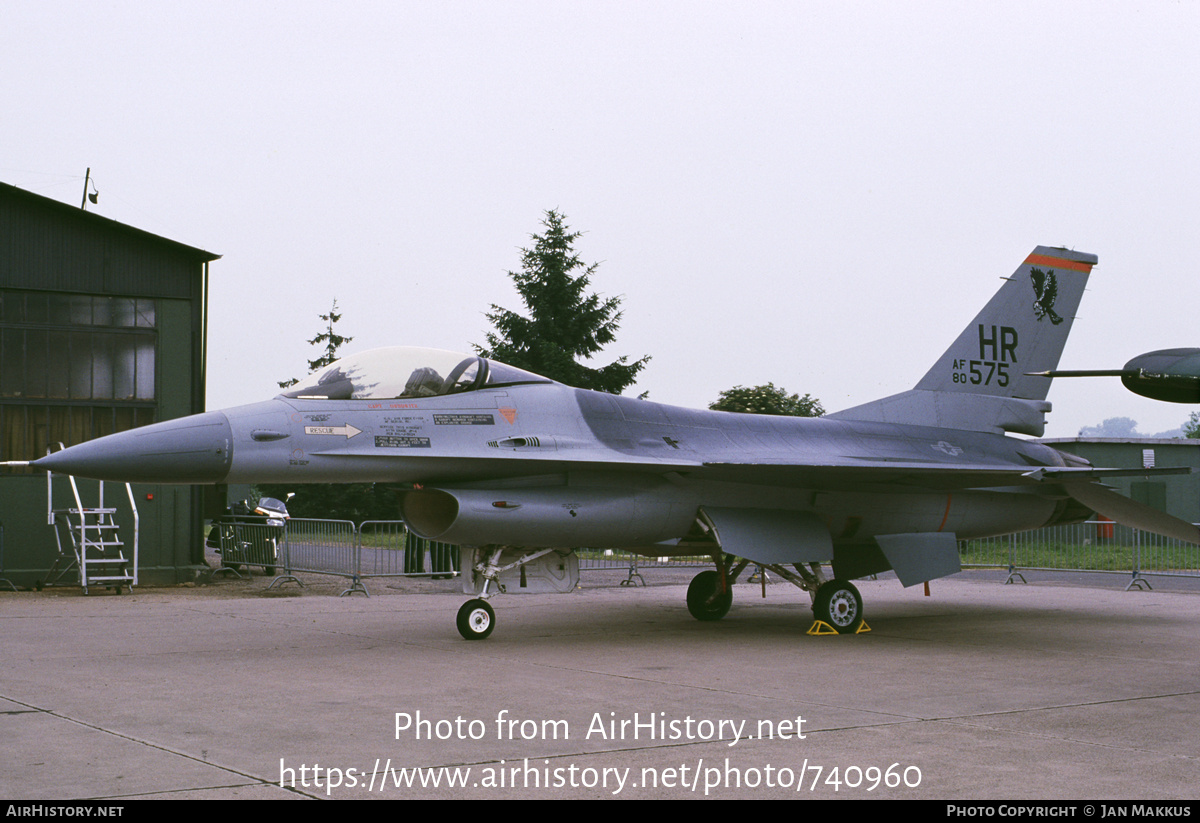 Aircraft Photo of 80-0575 / AF80-575 | General Dynamics F-16A Fighting Falcon | USA - Air Force | AirHistory.net #740960