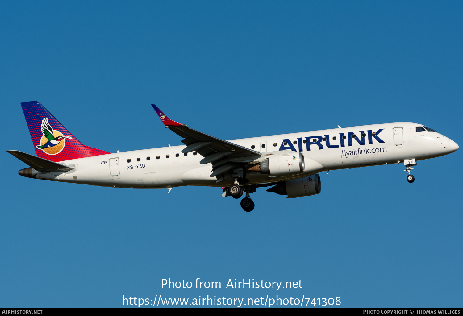 Aircraft Photo of ZS-YAU | Embraer 190AR (ERJ-190-100IGW) | Airlink | AirHistory.net #741308