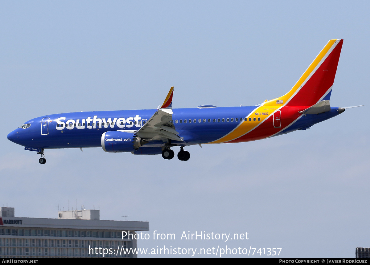 Aircraft Photo of N8786Q | Boeing 737-8 Max 8 | Southwest Airlines | AirHistory.net #741357