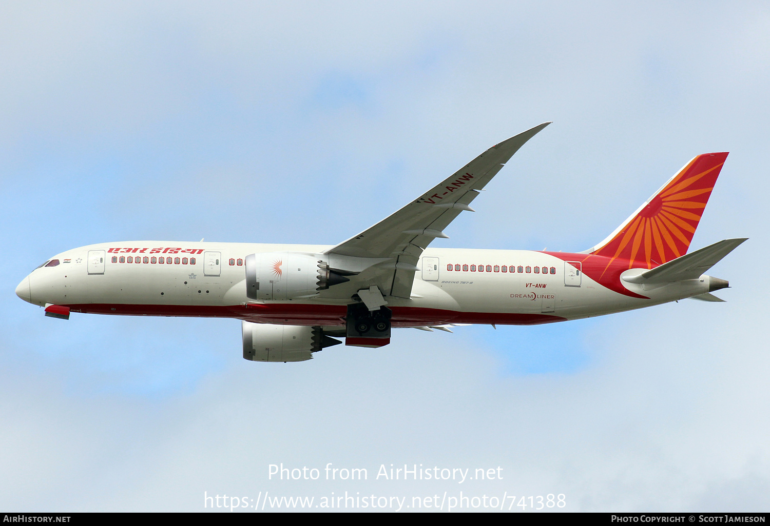 Aircraft Photo of VT-ANW | Boeing 787-8 Dreamliner | Air India | AirHistory.net #741388