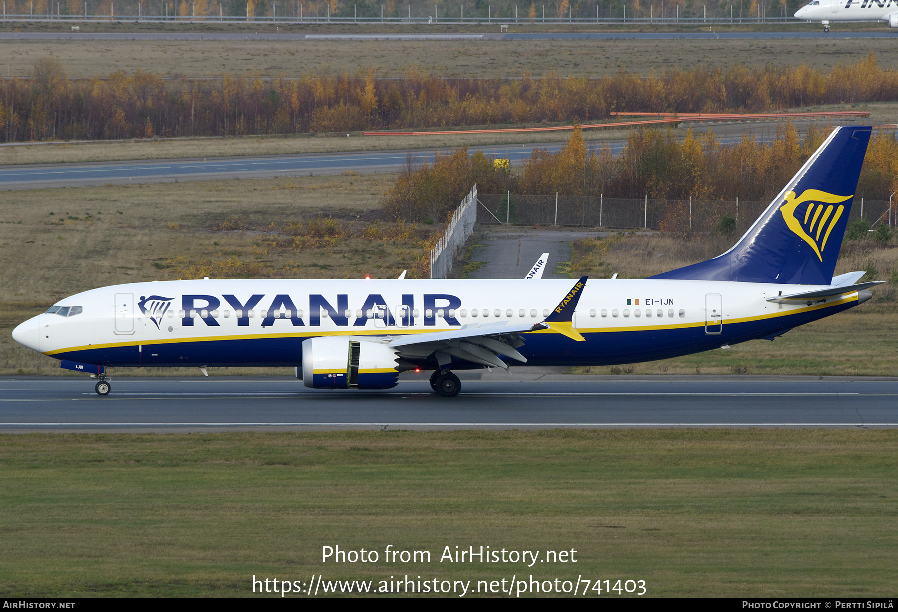 Aircraft Photo of EI-IJN | Boeing 737-8200 Max 200 | Ryanair | AirHistory.net #741403