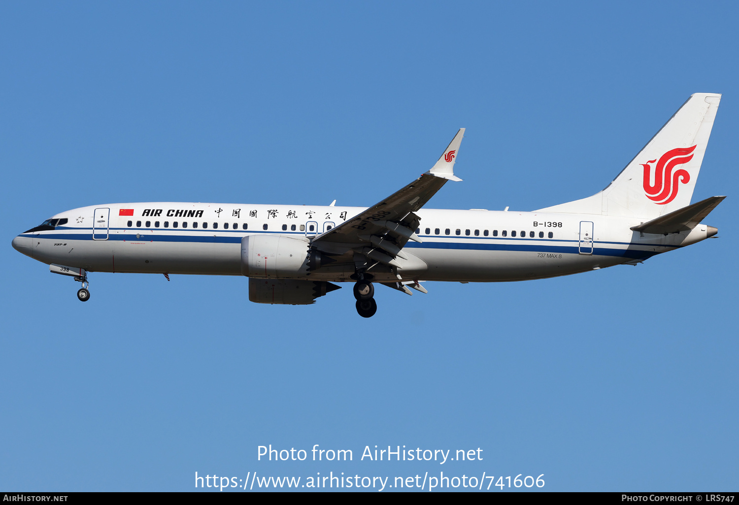 Aircraft Photo of B-1398 | Boeing 737-8 Max 8 | Air China | AirHistory.net #741606