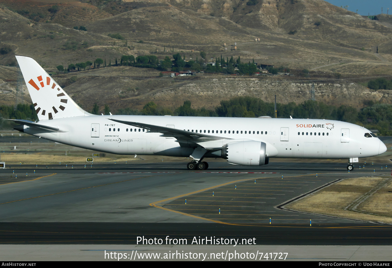 Aircraft Photo of P4-787 | Boeing 787-8 Dreamliner | SolidAire | AirHistory.net #741727