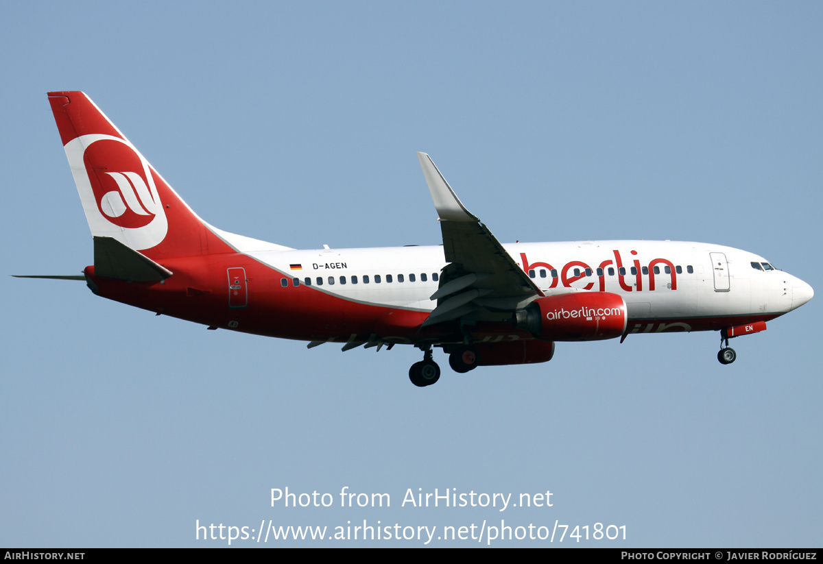 Aircraft Photo of D-AGEN | Boeing 737-75B | Air Berlin | AirHistory.net #741801