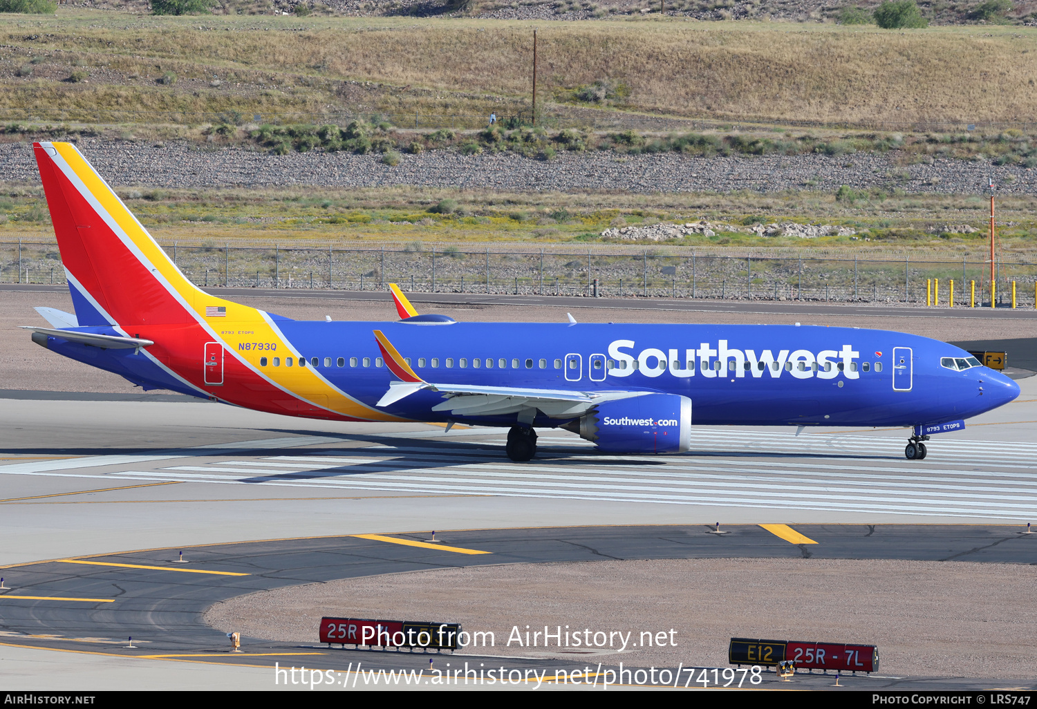 Aircraft Photo of N8793Q | Boeing 737-8 Max 8 | Southwest Airlines | AirHistory.net #741978