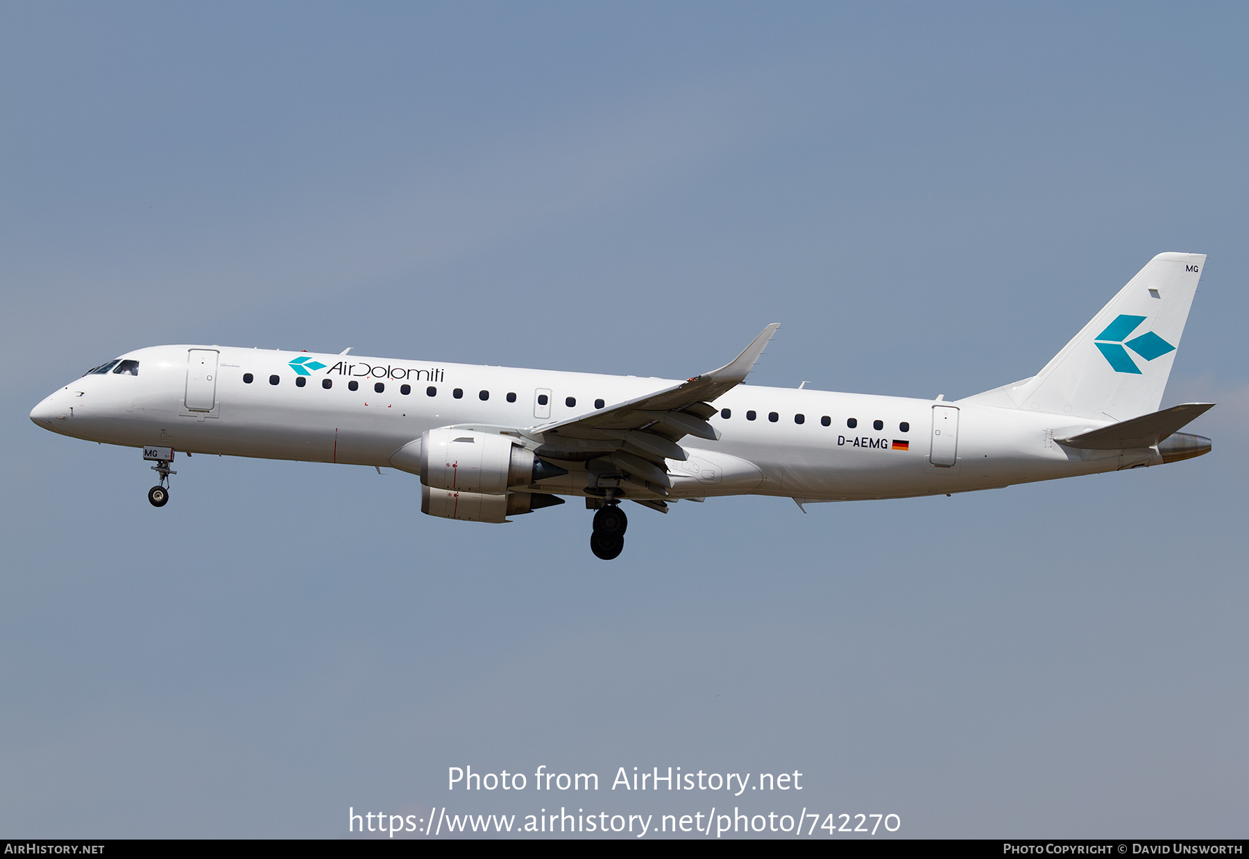 Aircraft Photo of D-AEMG | Embraer 190LR (ERJ-190-100LR) | Air Dolomiti | AirHistory.net #742270