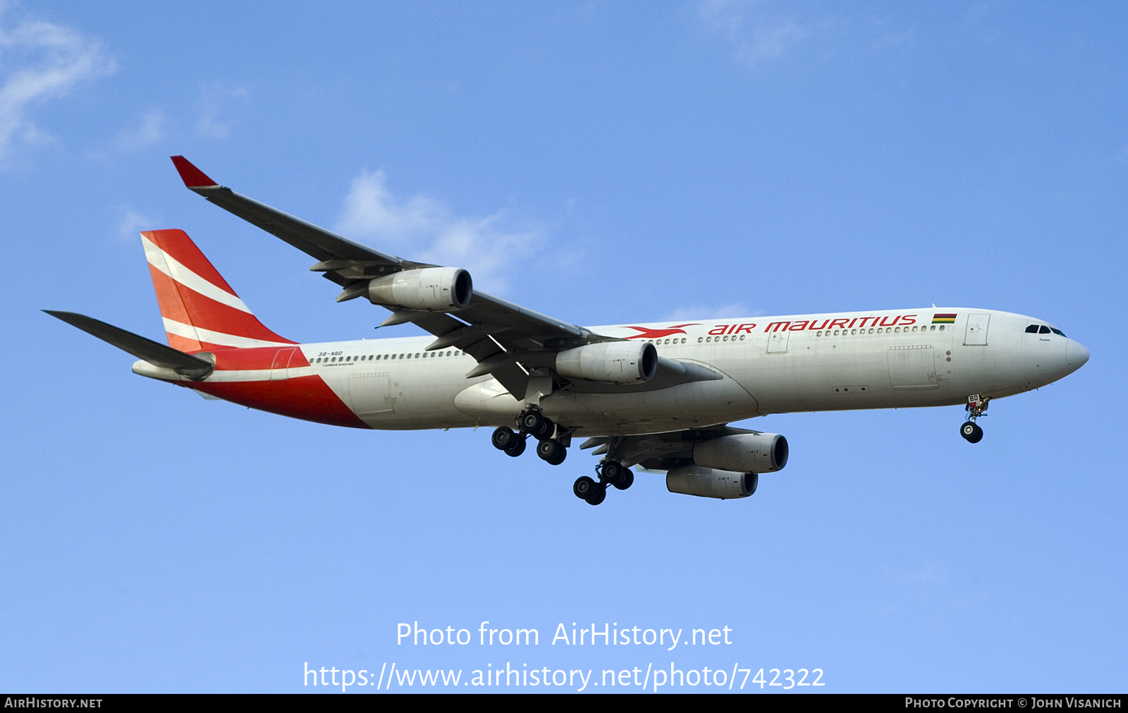 Aircraft Photo of 3B-NBD | Airbus A340-313X | Air Mauritius | AirHistory.net #742322