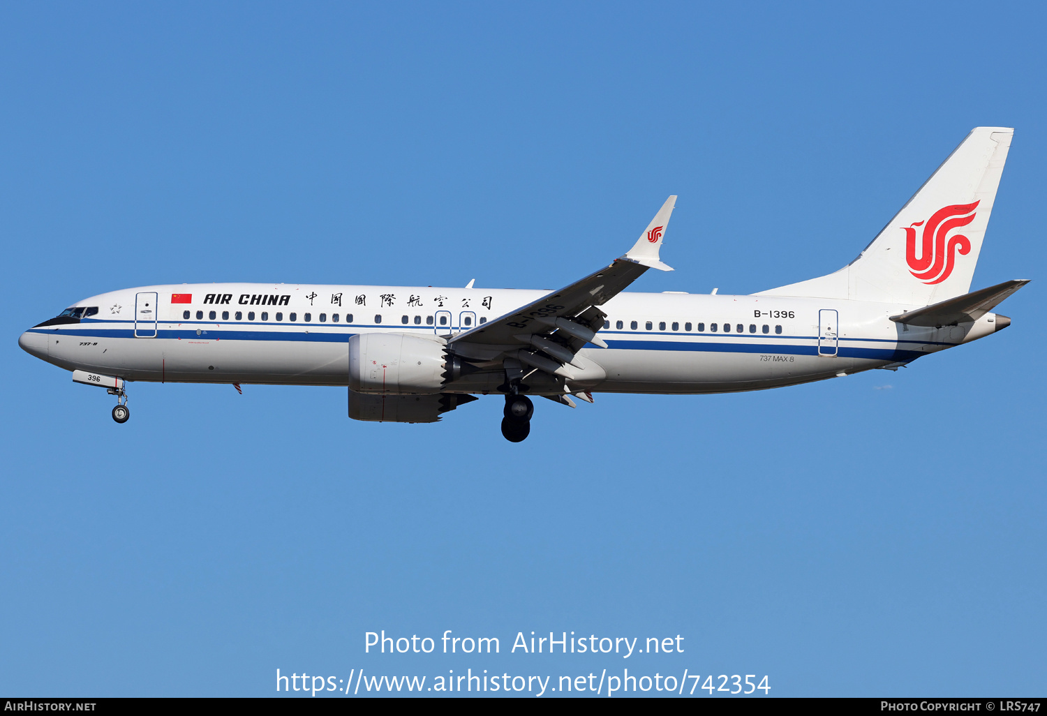 Aircraft Photo of B-1396 | Boeing 737-8 Max 8 | Air China | AirHistory.net #742354