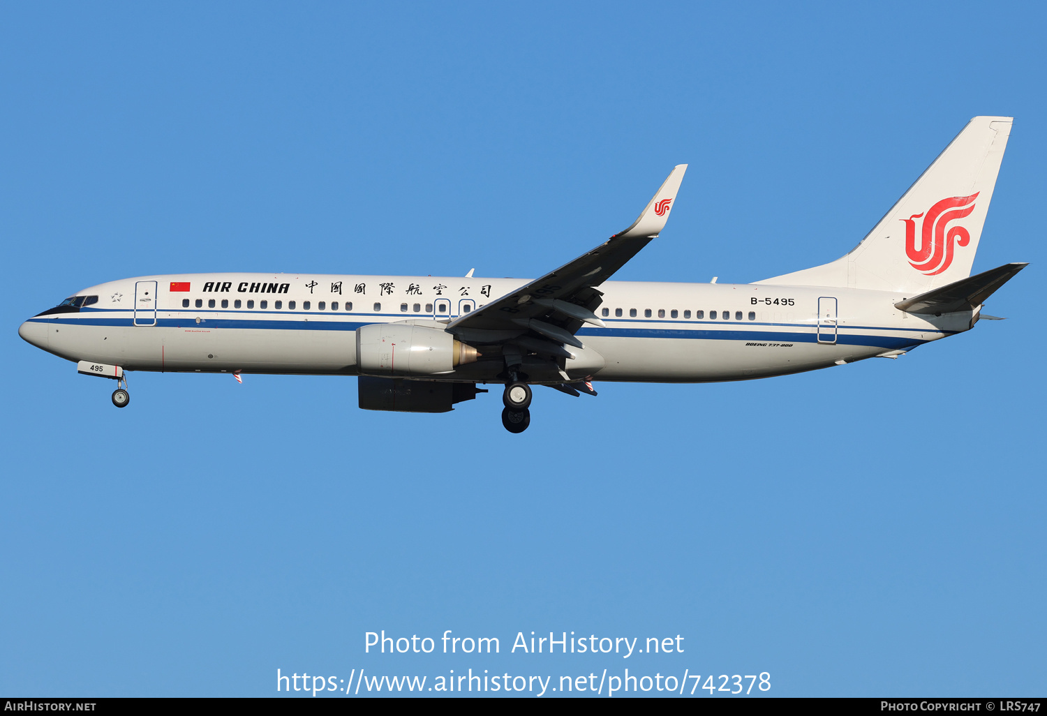 Aircraft Photo of B-5495 | Boeing 737-89L | Air China | AirHistory.net #742378