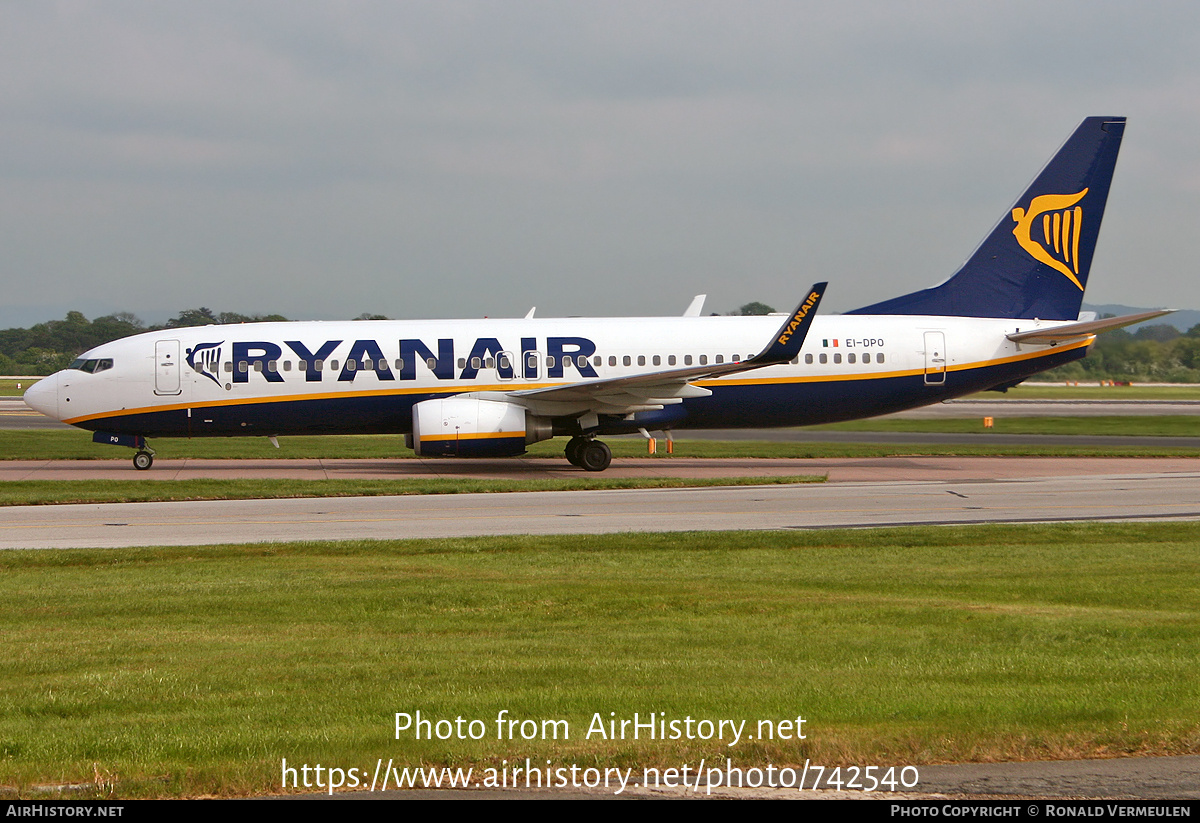 Aircraft Photo of EI-DPO | Boeing 737-8AS | Ryanair | AirHistory.net #742540