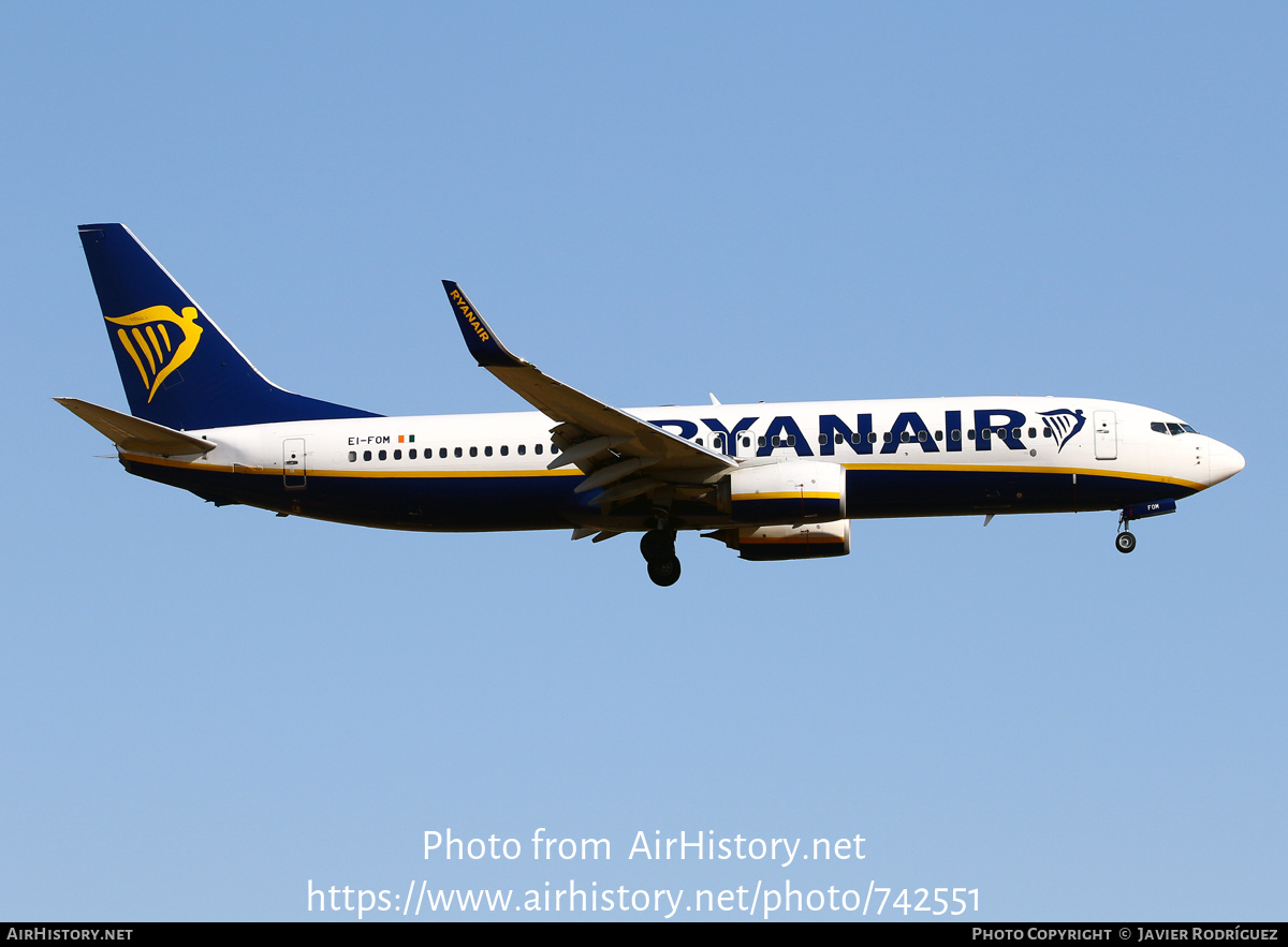 Aircraft Photo of EI-FOM | Boeing 737-8AS | Ryanair | AirHistory.net #742551