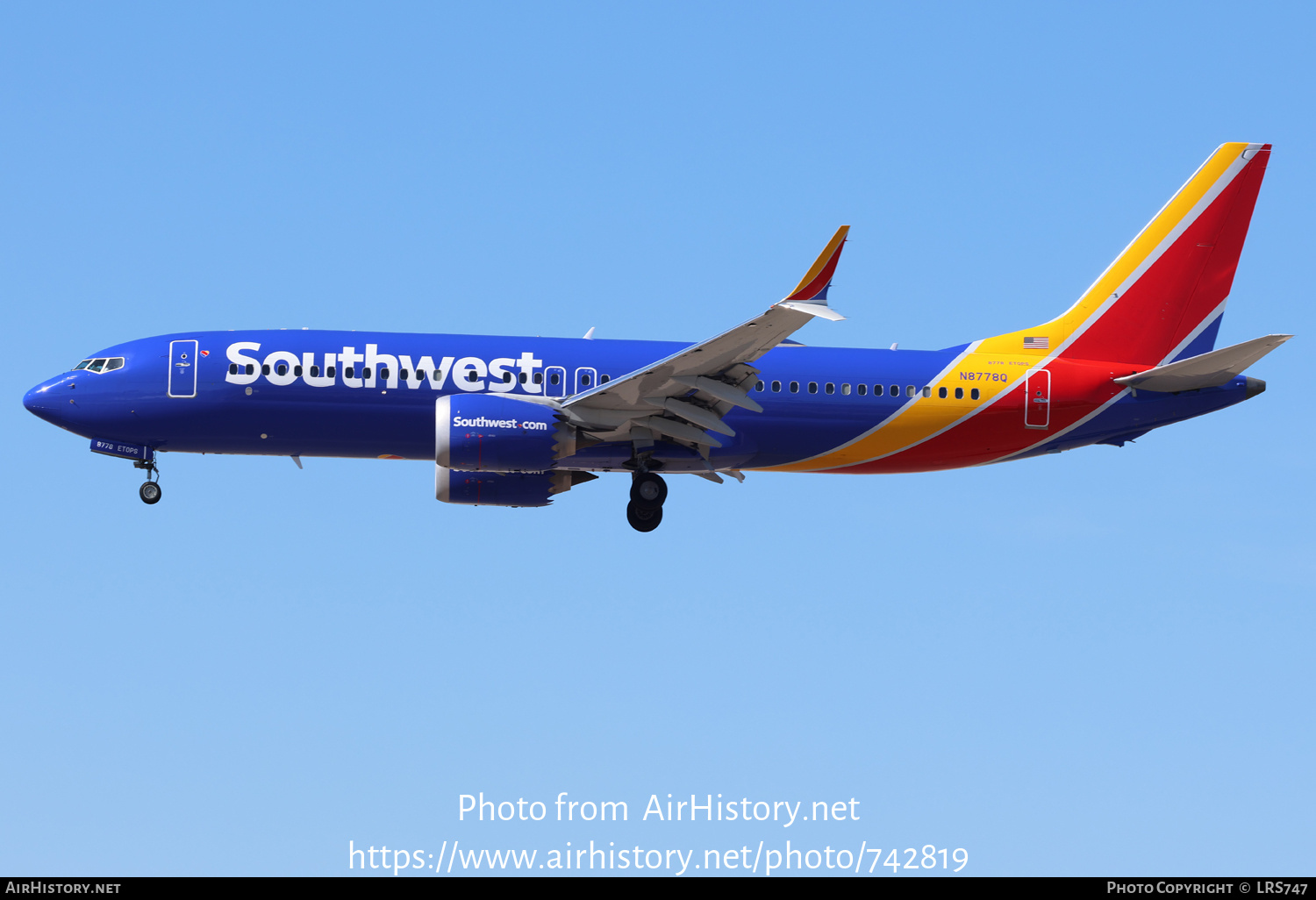 Aircraft Photo of N8778Q | Boeing 737-8 Max 8 | Southwest Airlines | AirHistory.net #742819