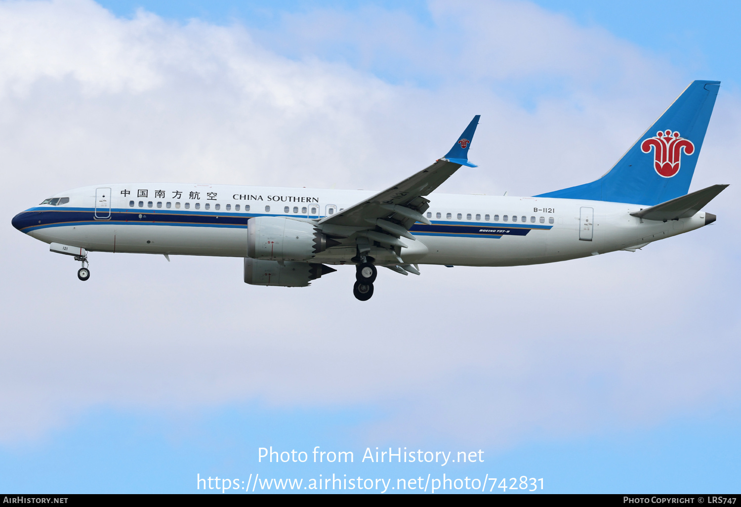 Aircraft Photo of B-1121 | Boeing 737-8 Max 8 | China Southern Airlines | AirHistory.net #742831