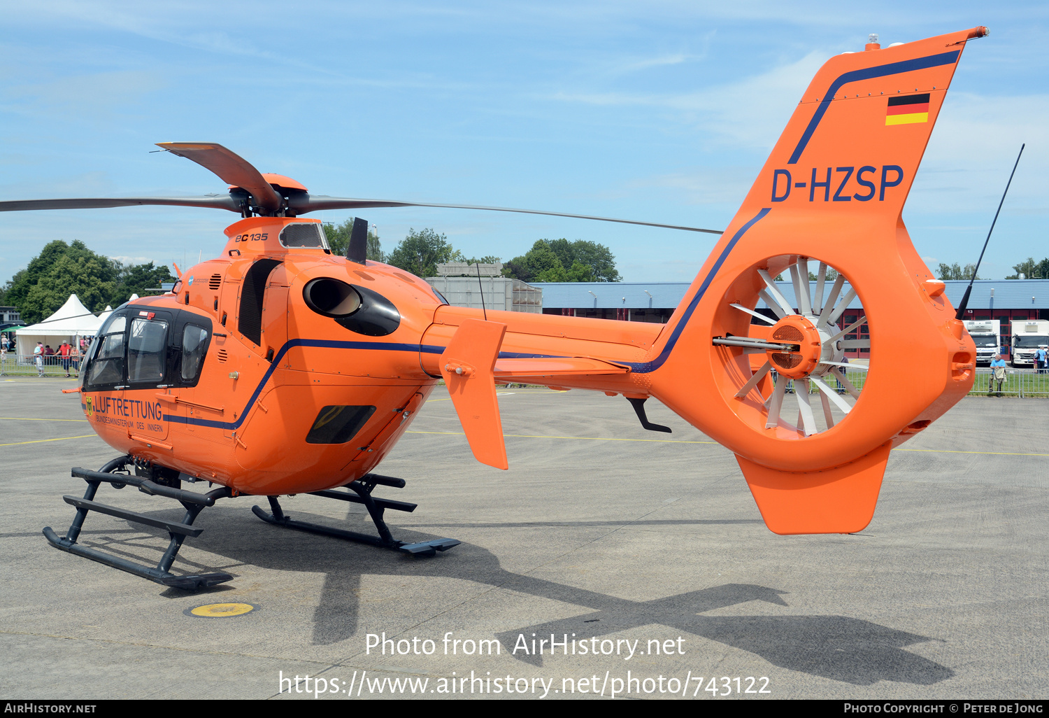 Aircraft Photo of D-HZSP | Eurocopter EC-135T-2+ | Luftrettung - Bundesministerium des Innern | AirHistory.net #743122