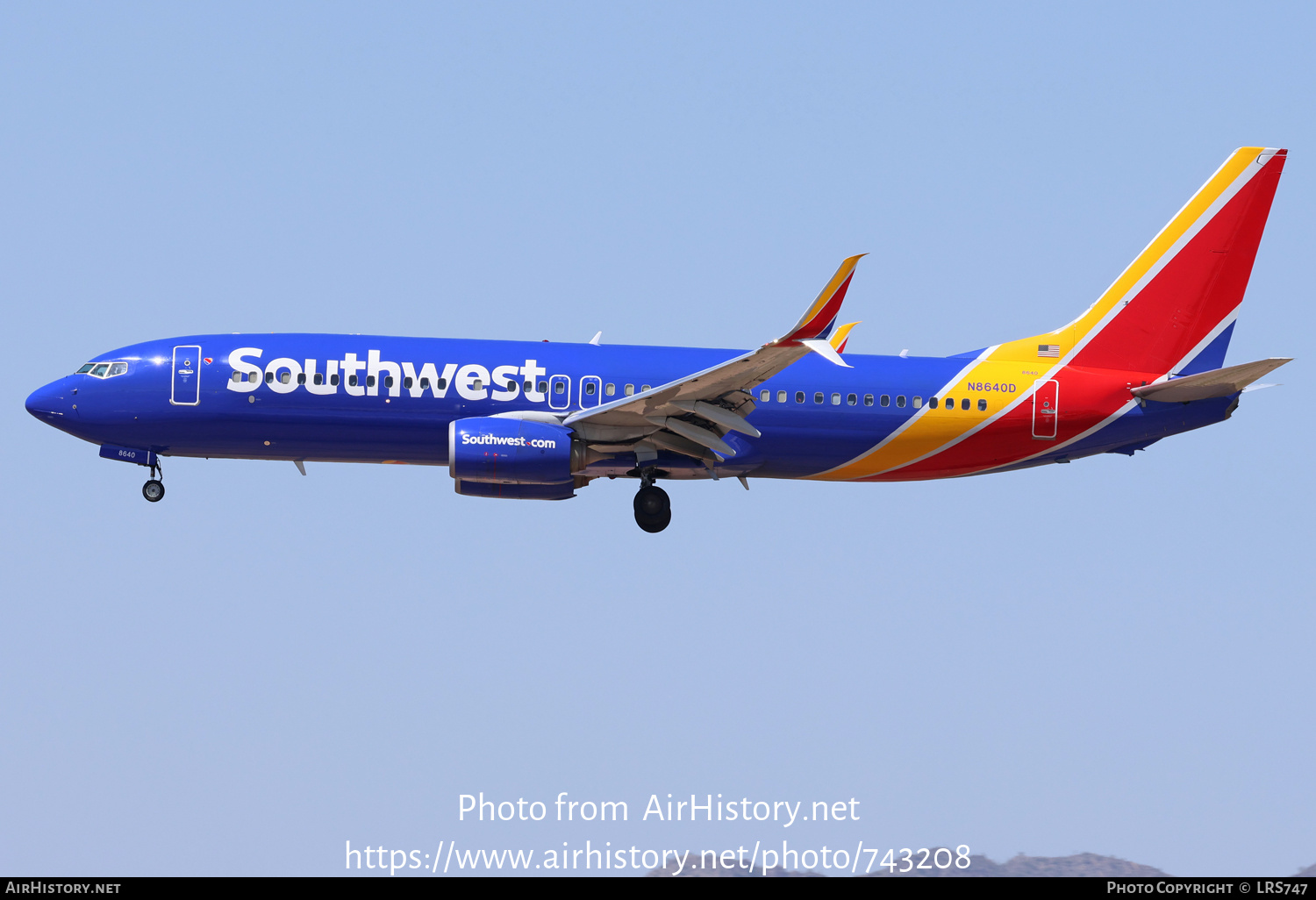 Aircraft Photo of N8640D | Boeing 737-8H4 | Southwest Airlines | AirHistory.net #743208