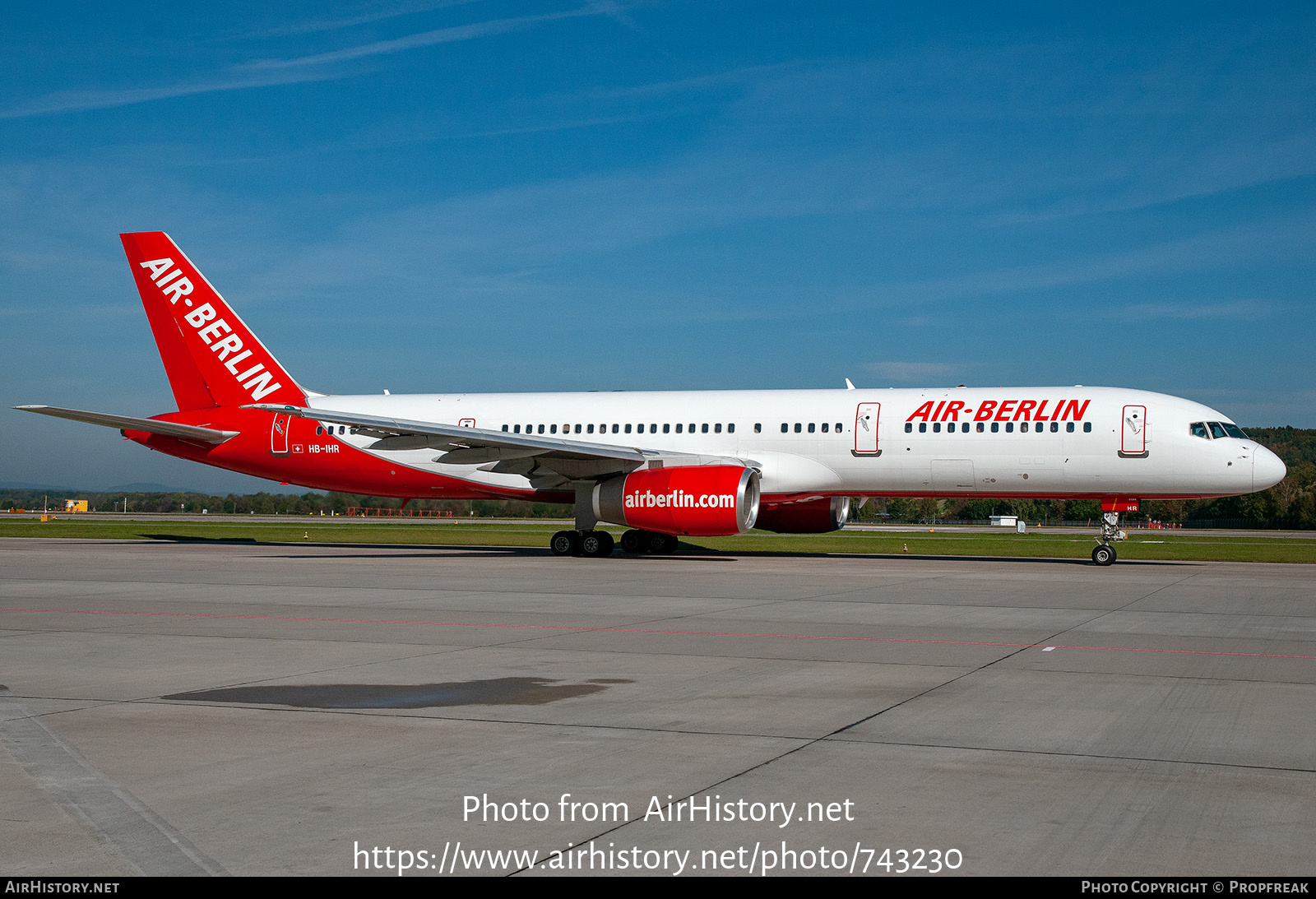 Aircraft Photo of HB-IHR | Boeing 757-2G5 | Air Berlin | AirHistory.net #743230